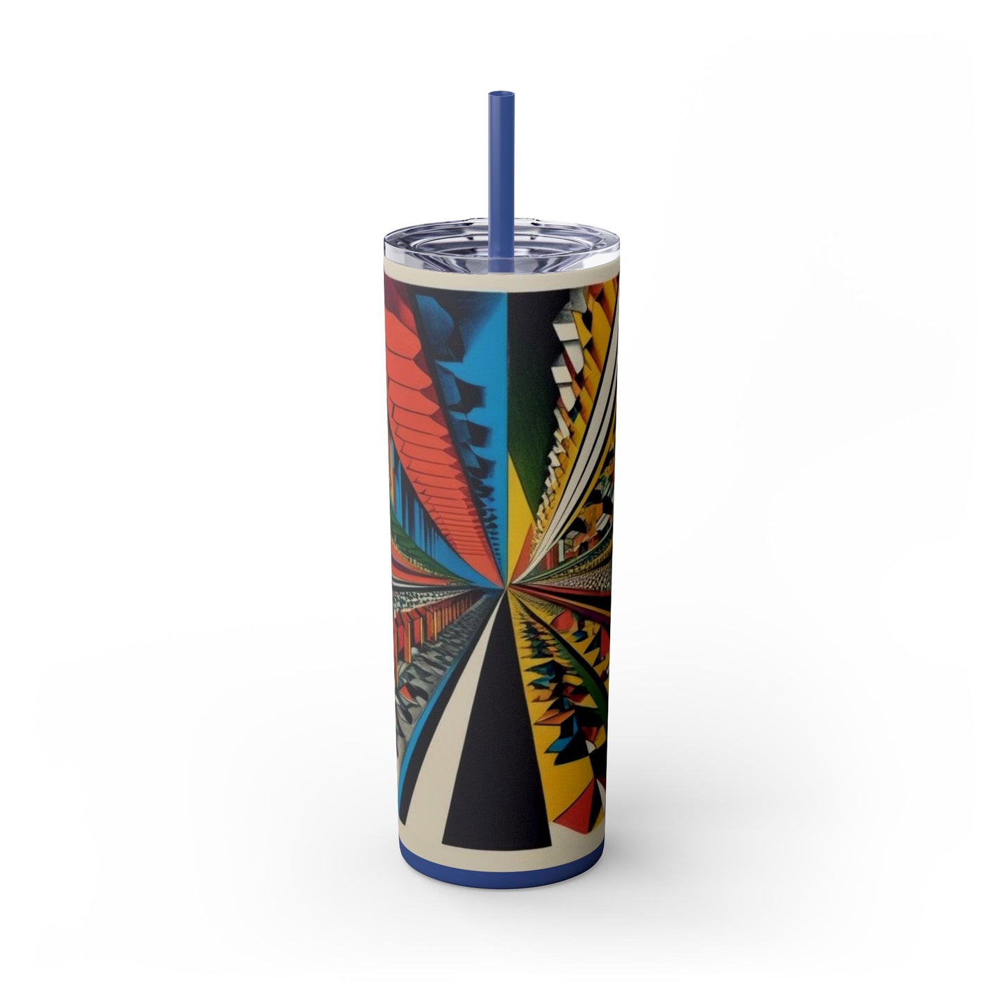 Optical Illusion Skinny Tumbler with Straw, 20oz