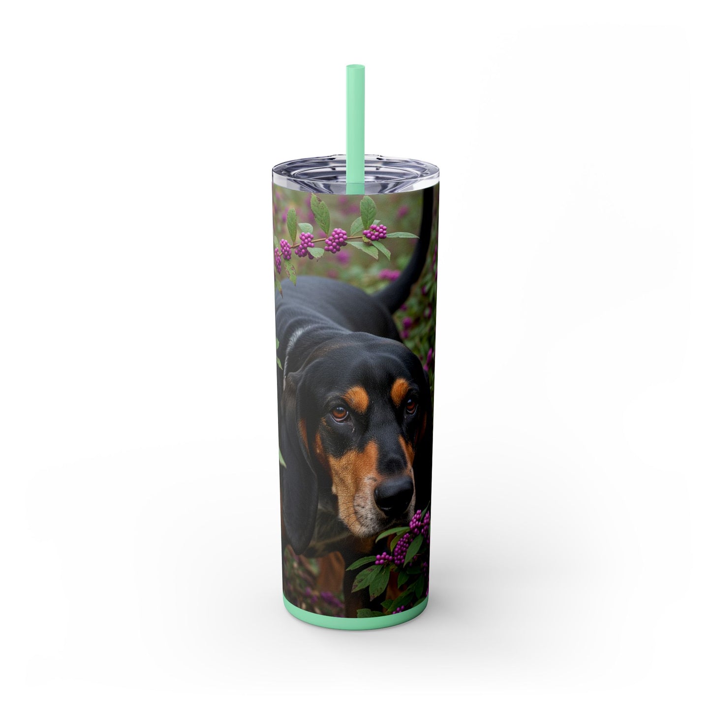 Black and Tan Coonhound Tumbler with Straw, 20oz