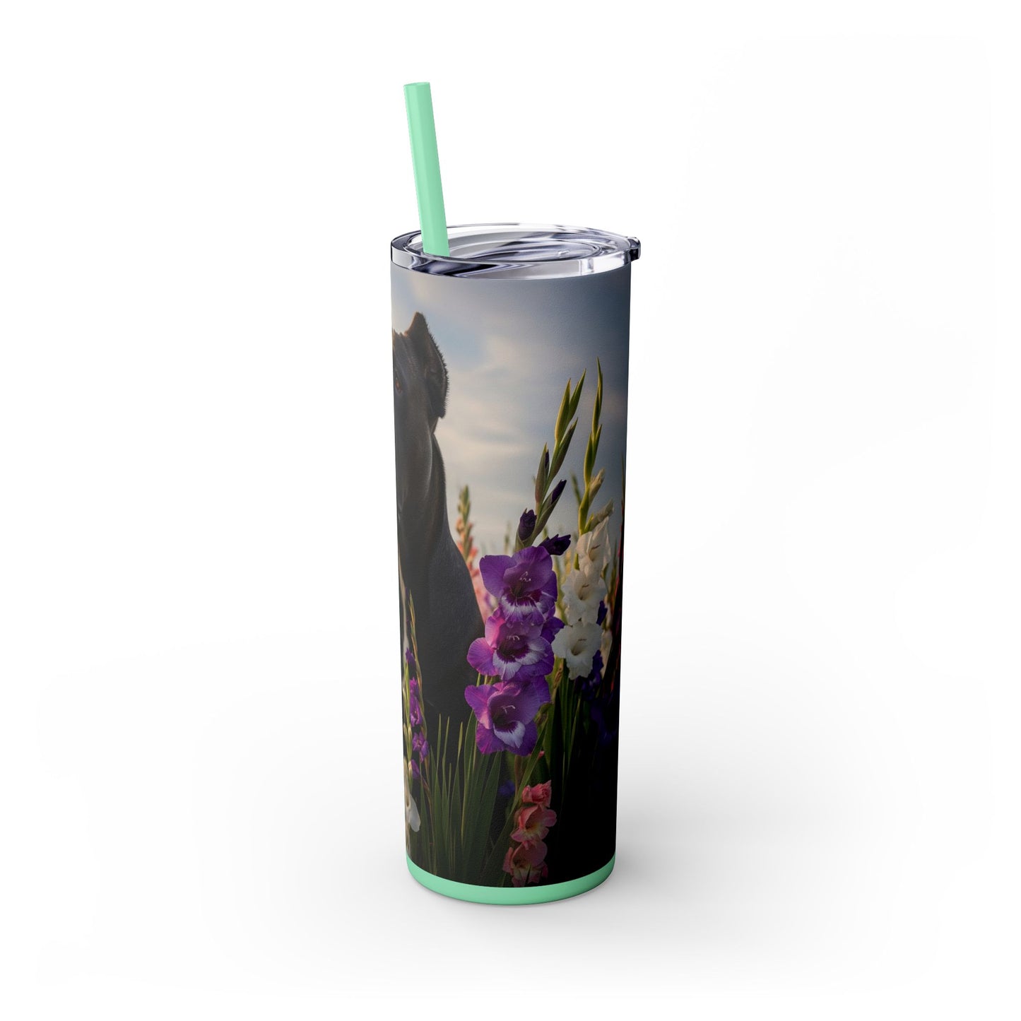 Cane Corso Skinny Tumbler with Straw, 20oz
