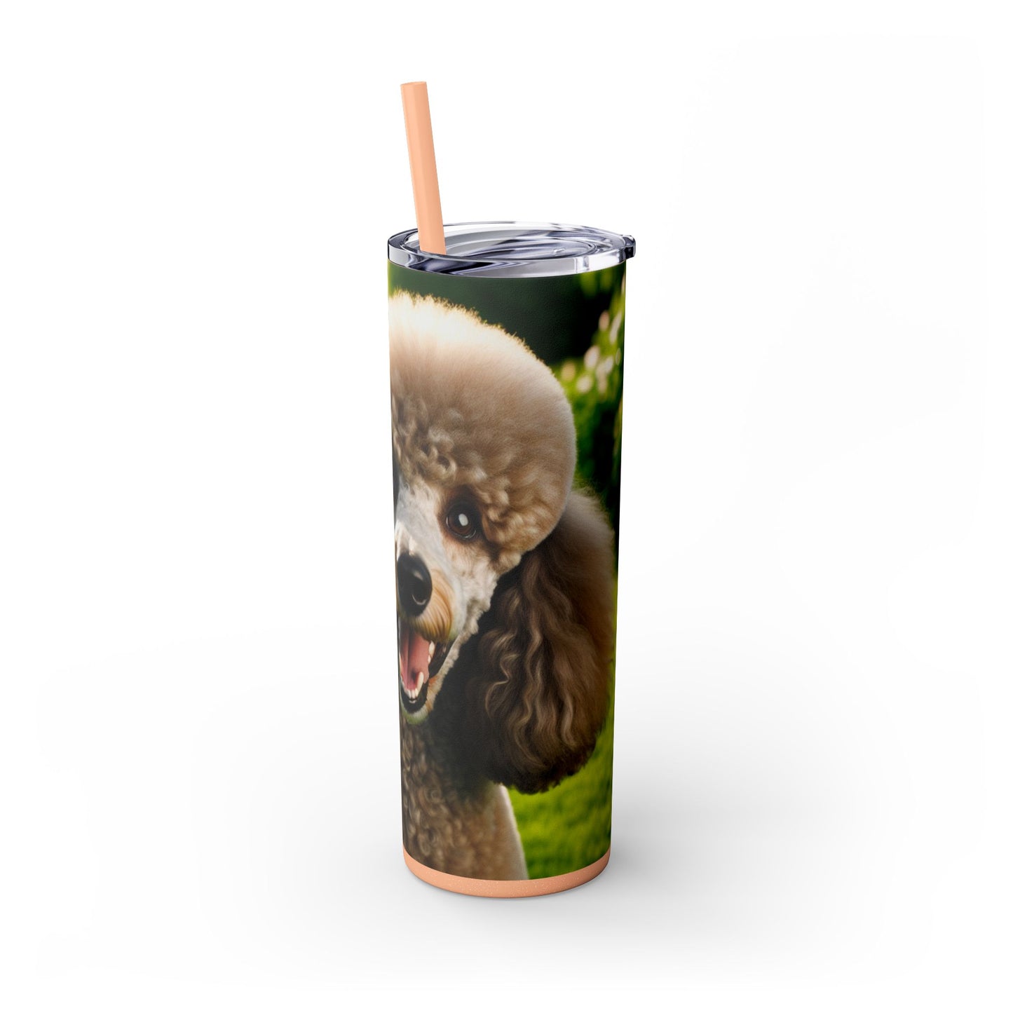 Standard Poodle Skinny Tumbler with Straw, 20oz