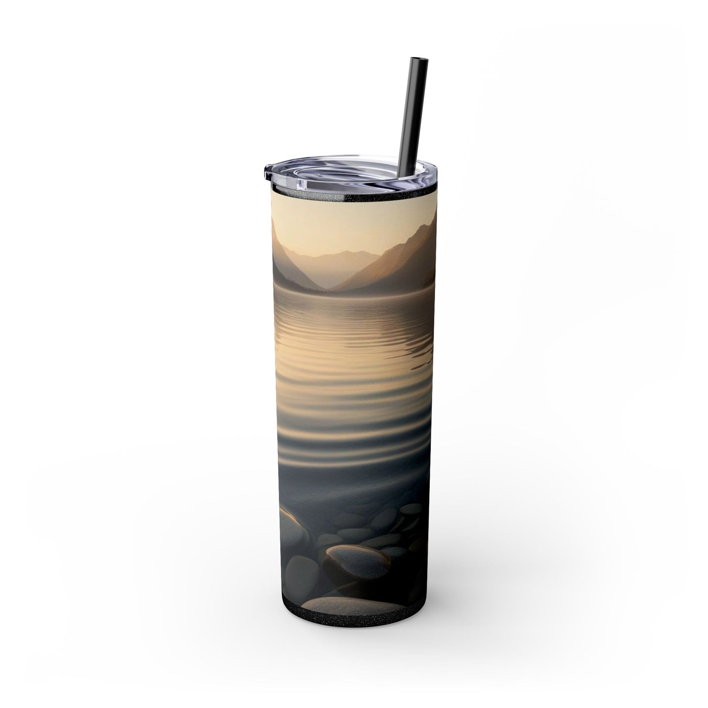 Ripple in a Mountain Lake Skinny Tumbler with Straw, 20oz