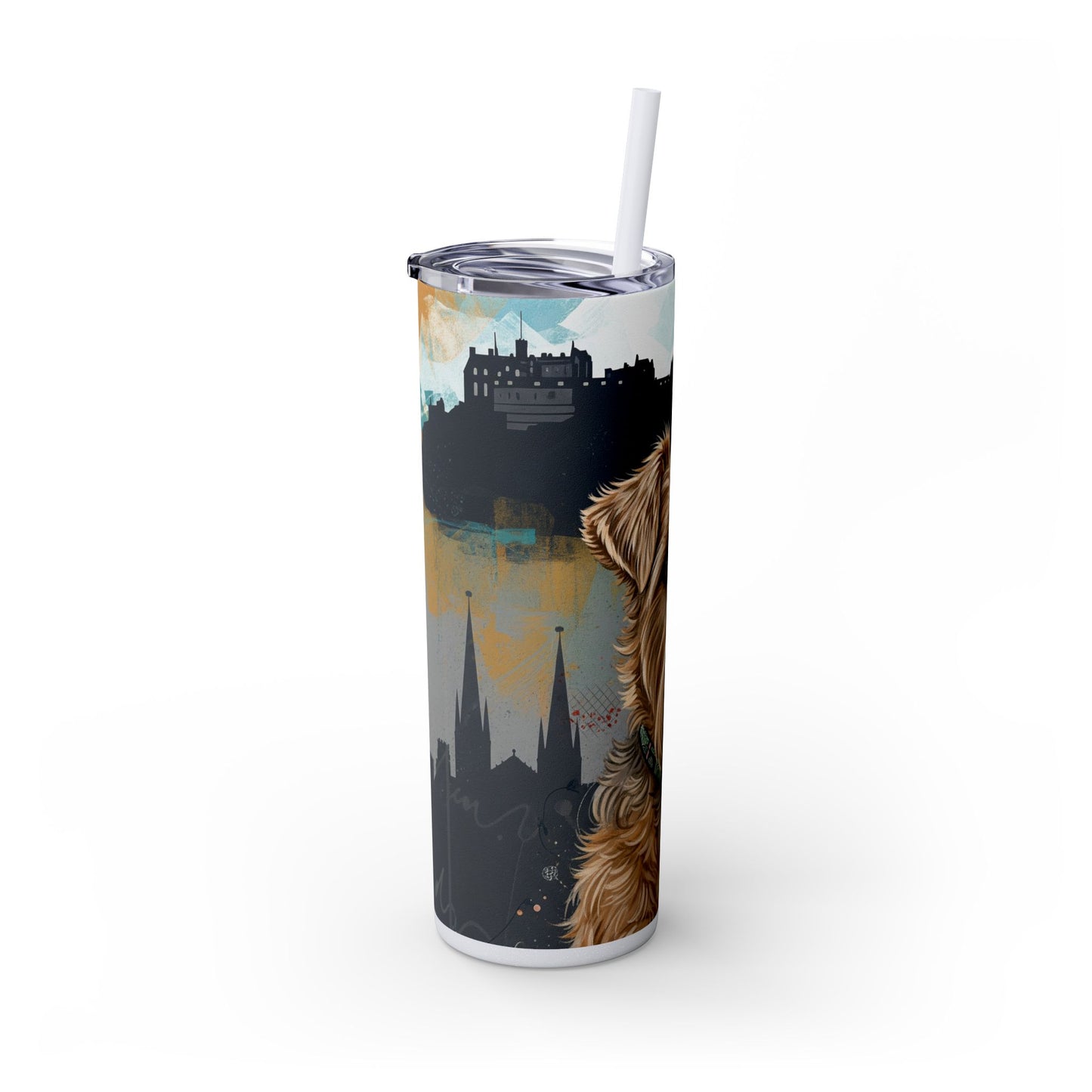 Glen of Imaal Terrier Skinny Tumbler with Straw, 20oz
