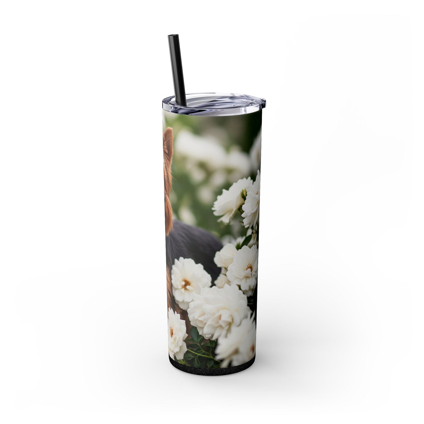 Yorkshire Terrier Skinny Tumbler with Straw, 20oz