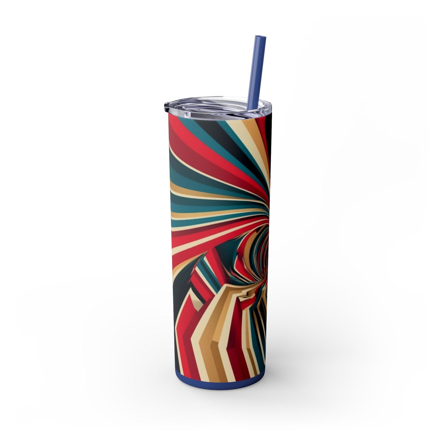 Optical Illusion Skinny Tumbler with Straw, 20oz
