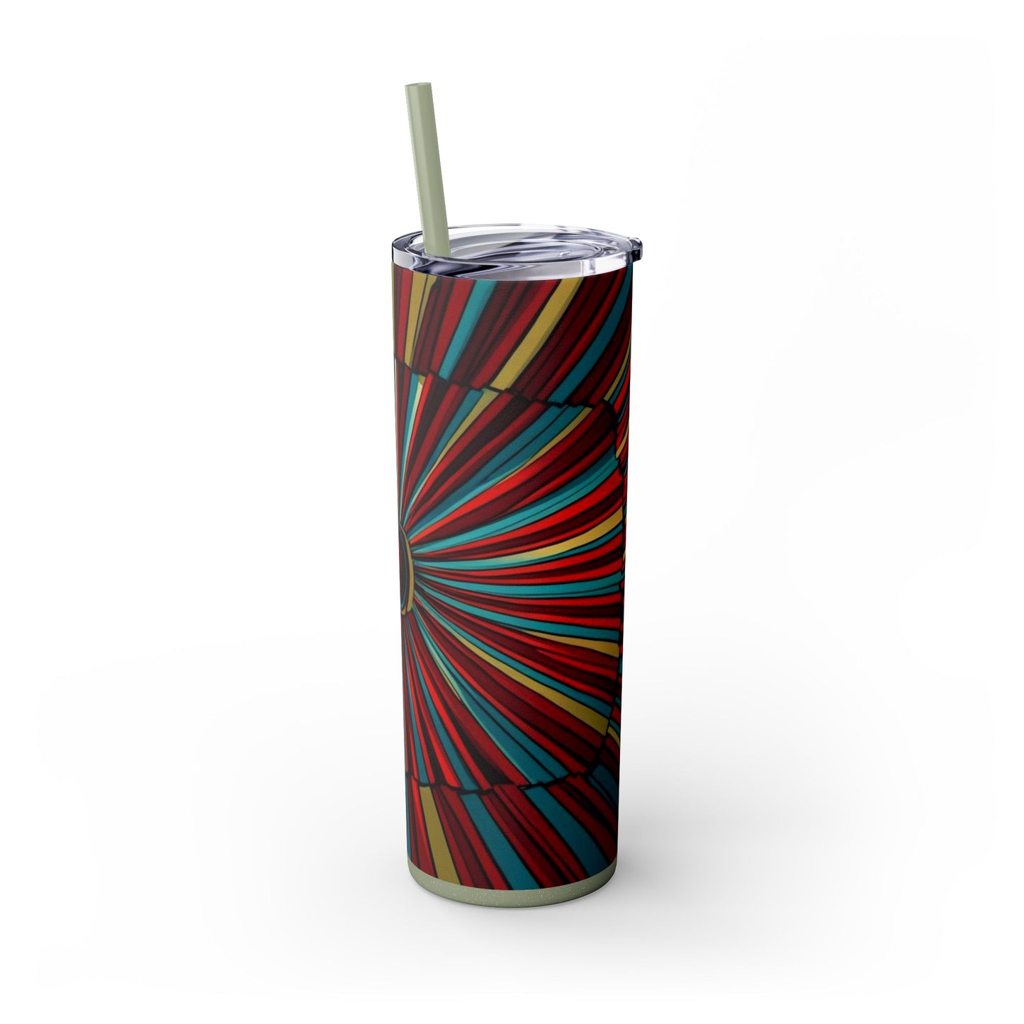 Optical Illusion Skinny Tumbler with Straw, 20oz