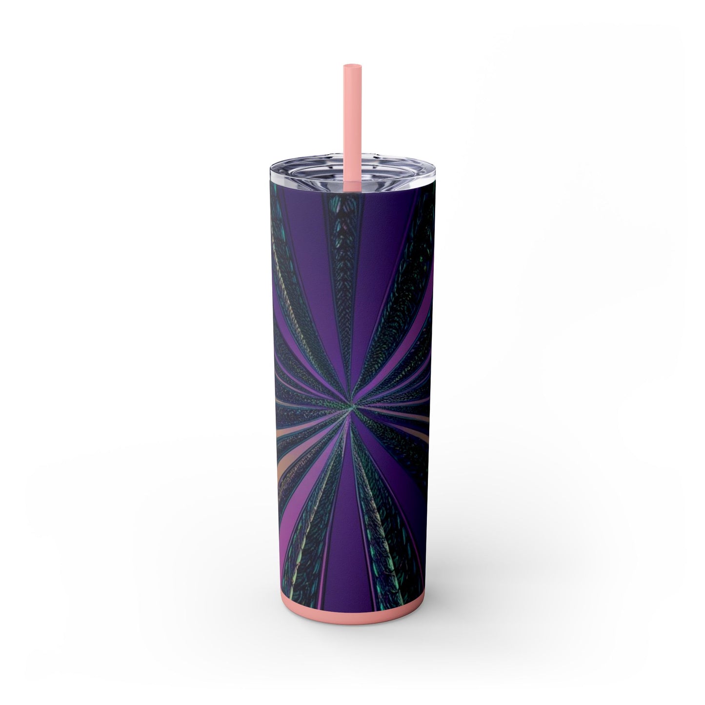 Optical Illusion Skinny Tumbler with Straw, 20oz