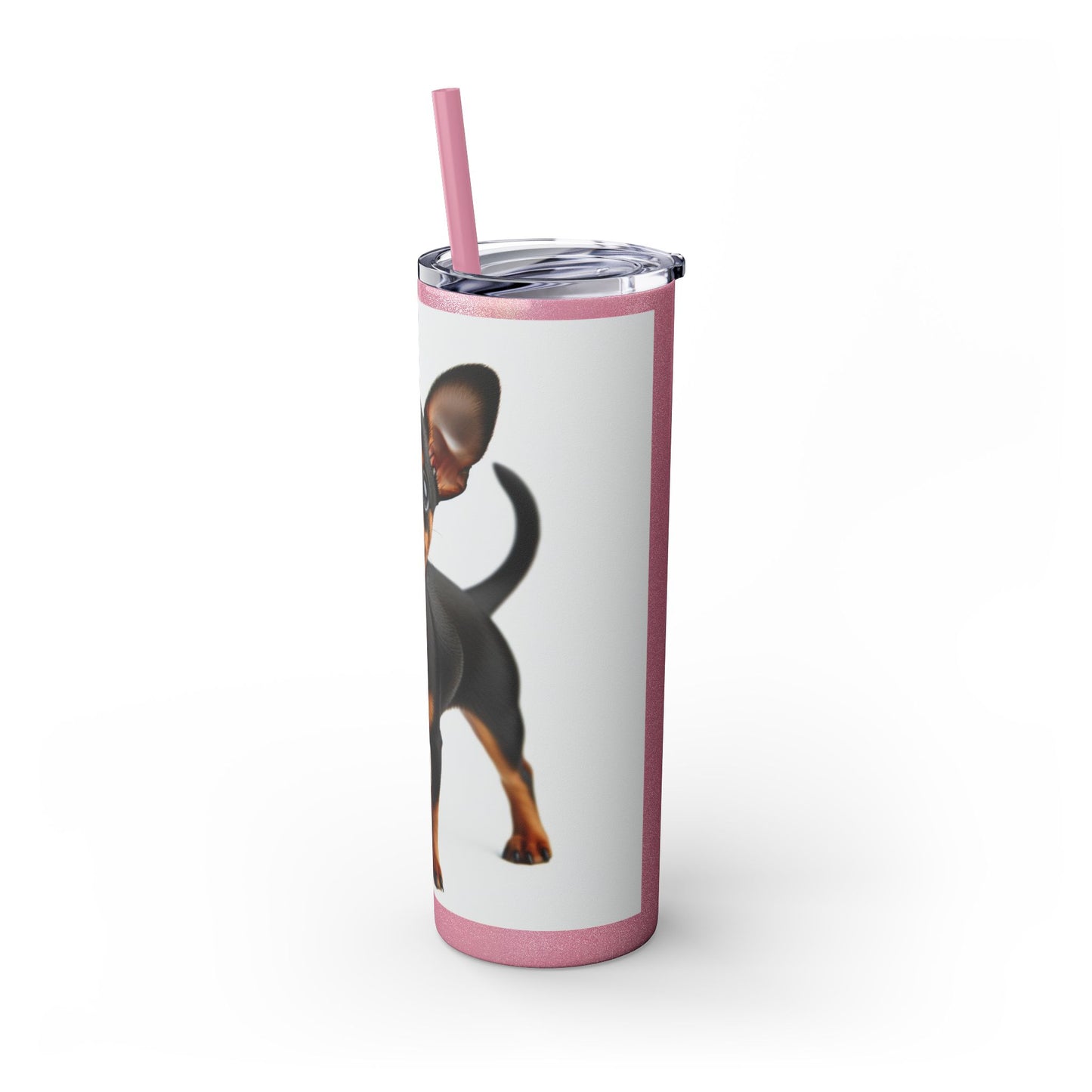 Miniature Pinscher Skinny Tumbler with Straw, 20oz