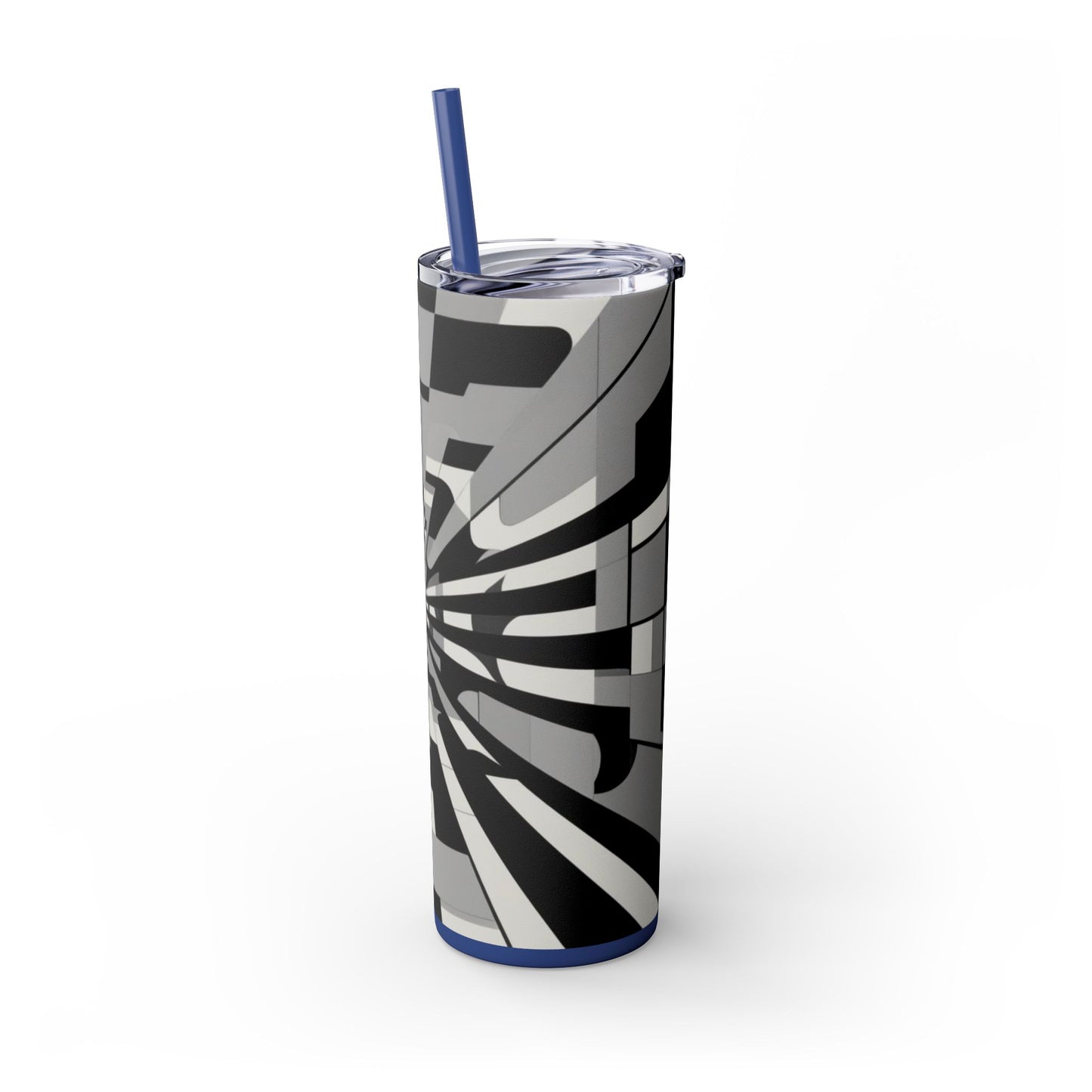Optical Illusion Skinny Tumbler with Straw, 20oz