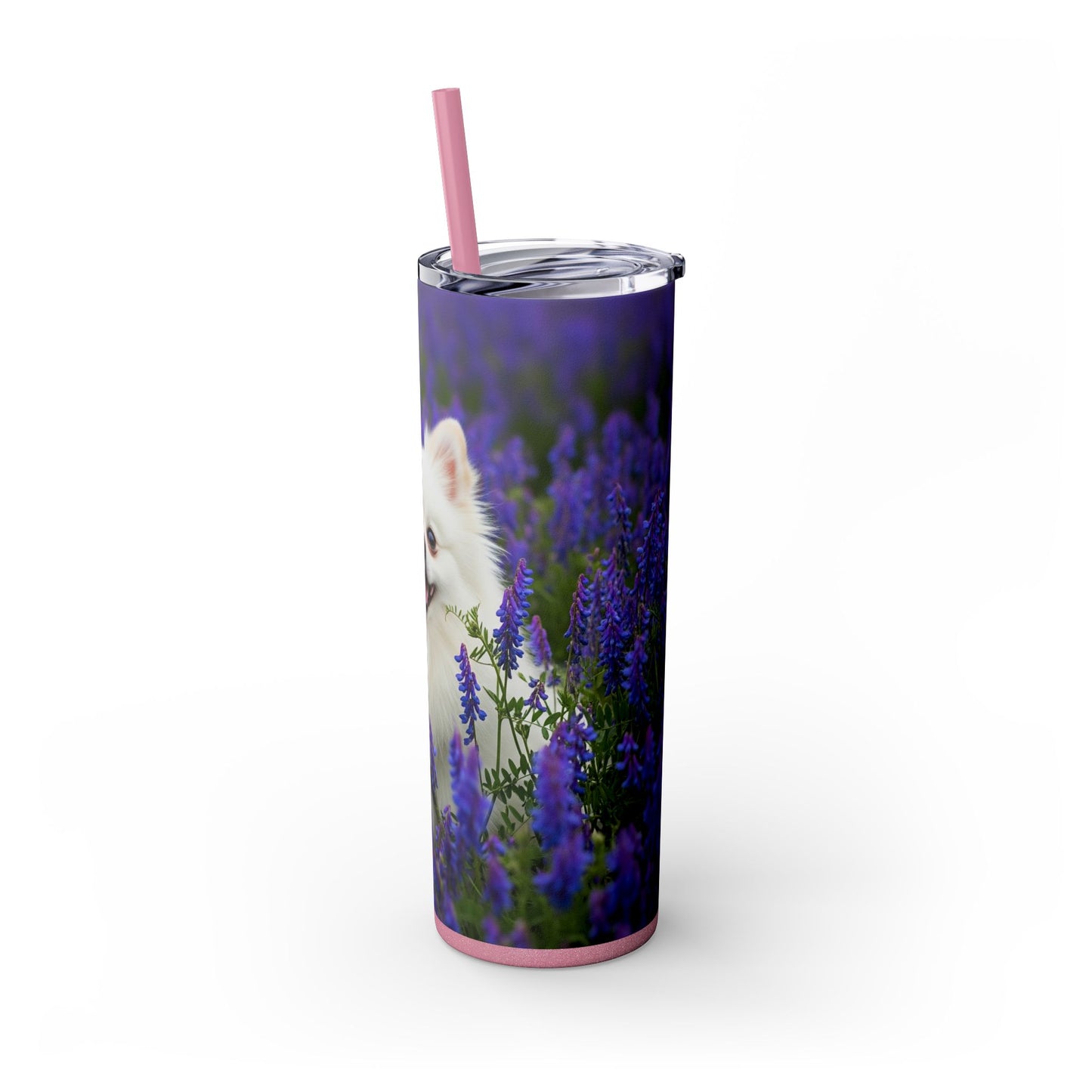 Pomeranian Skinny Tumbler with Straw, 20oz