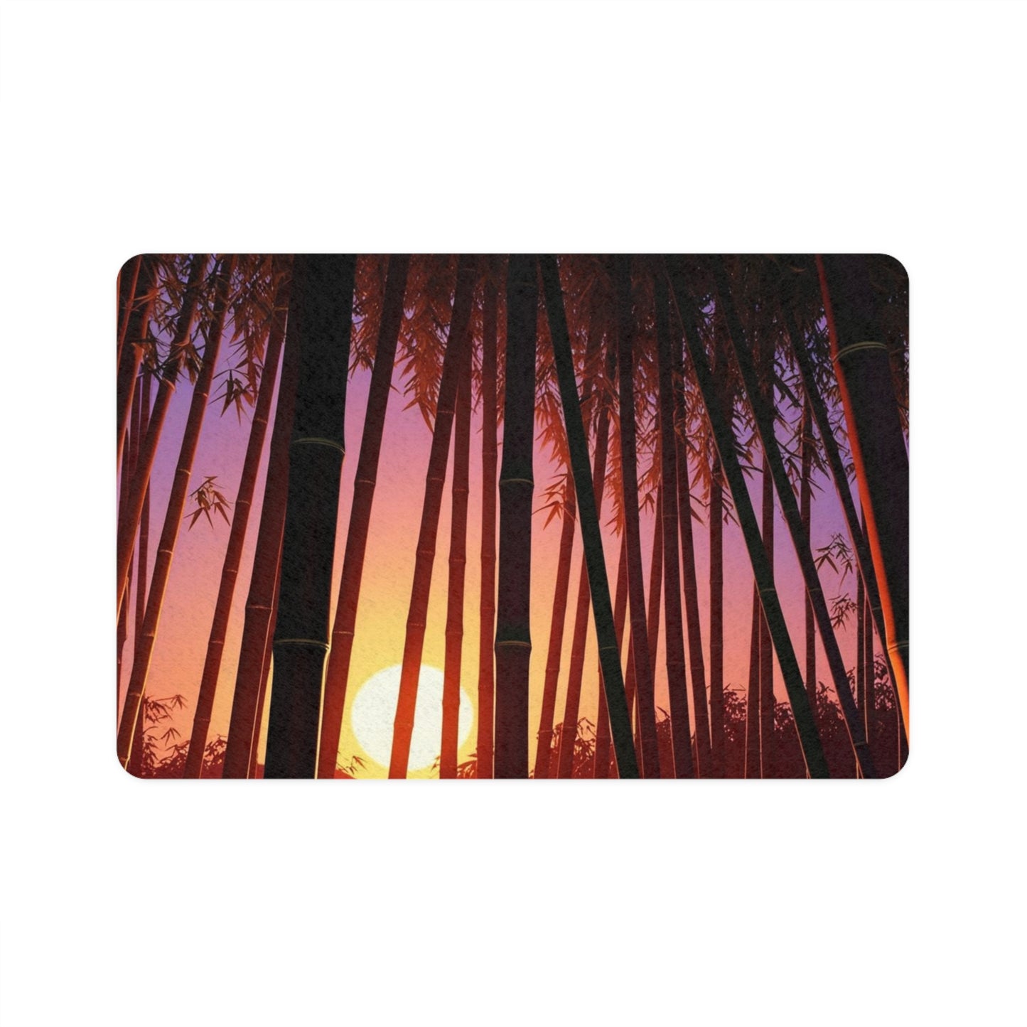 Pet Food Mat (12x18) - Bamboo Forest Sunrise