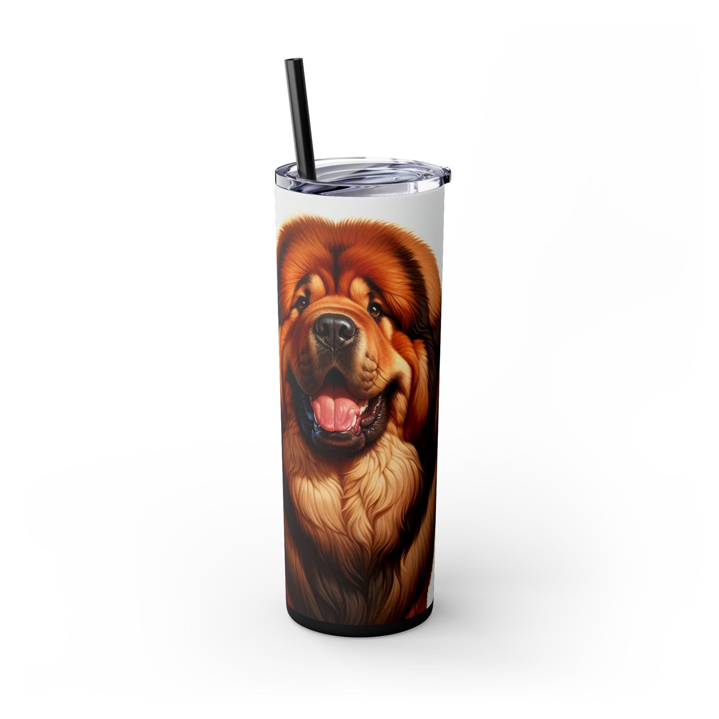Tibetan Mastiff Skinny Tumbler with Straw, 20oz