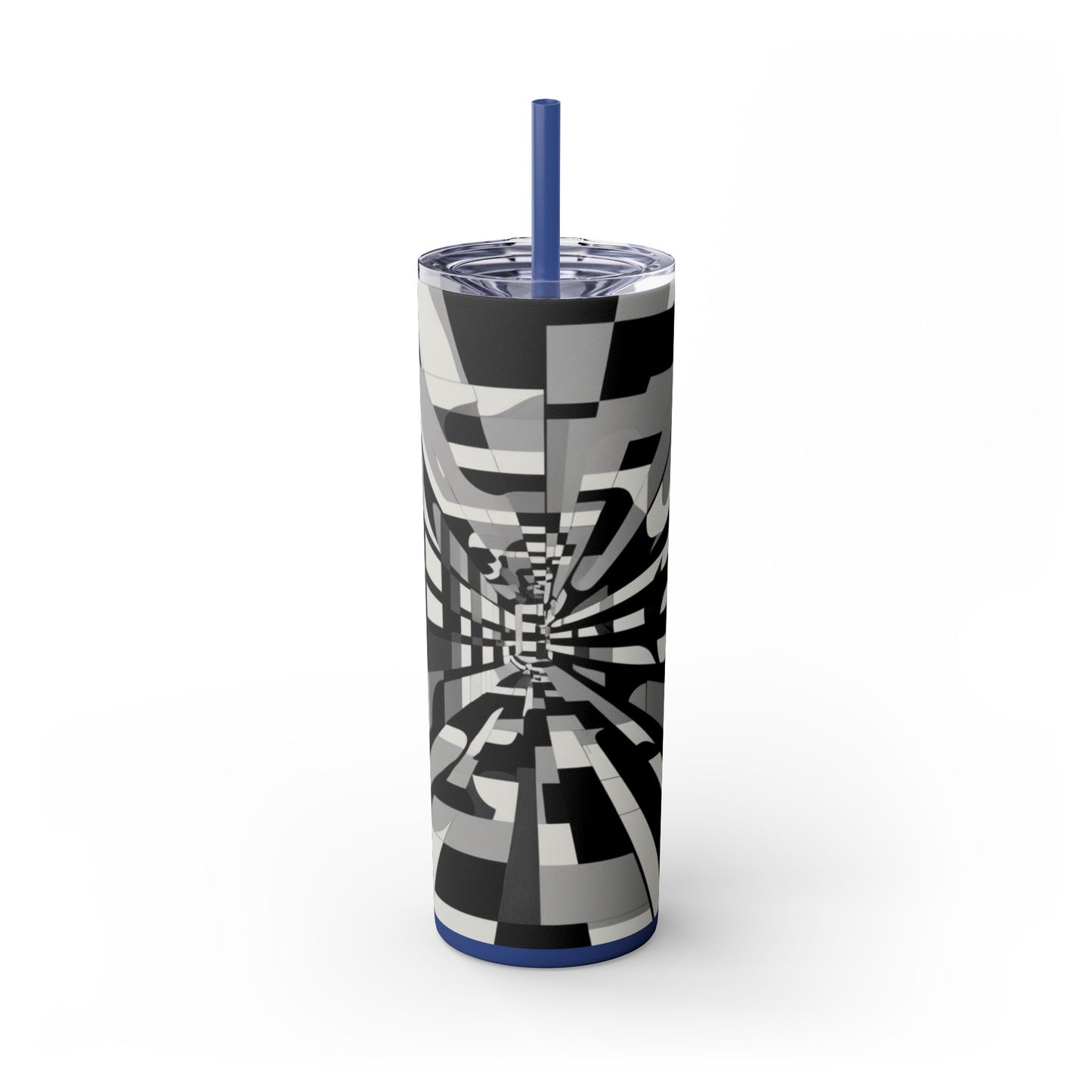 Optical Illusion Skinny Tumbler with Straw, 20oz