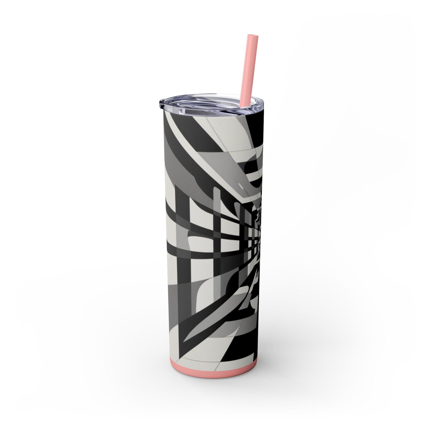 Optical Illusion Skinny Tumbler with Straw, 20oz