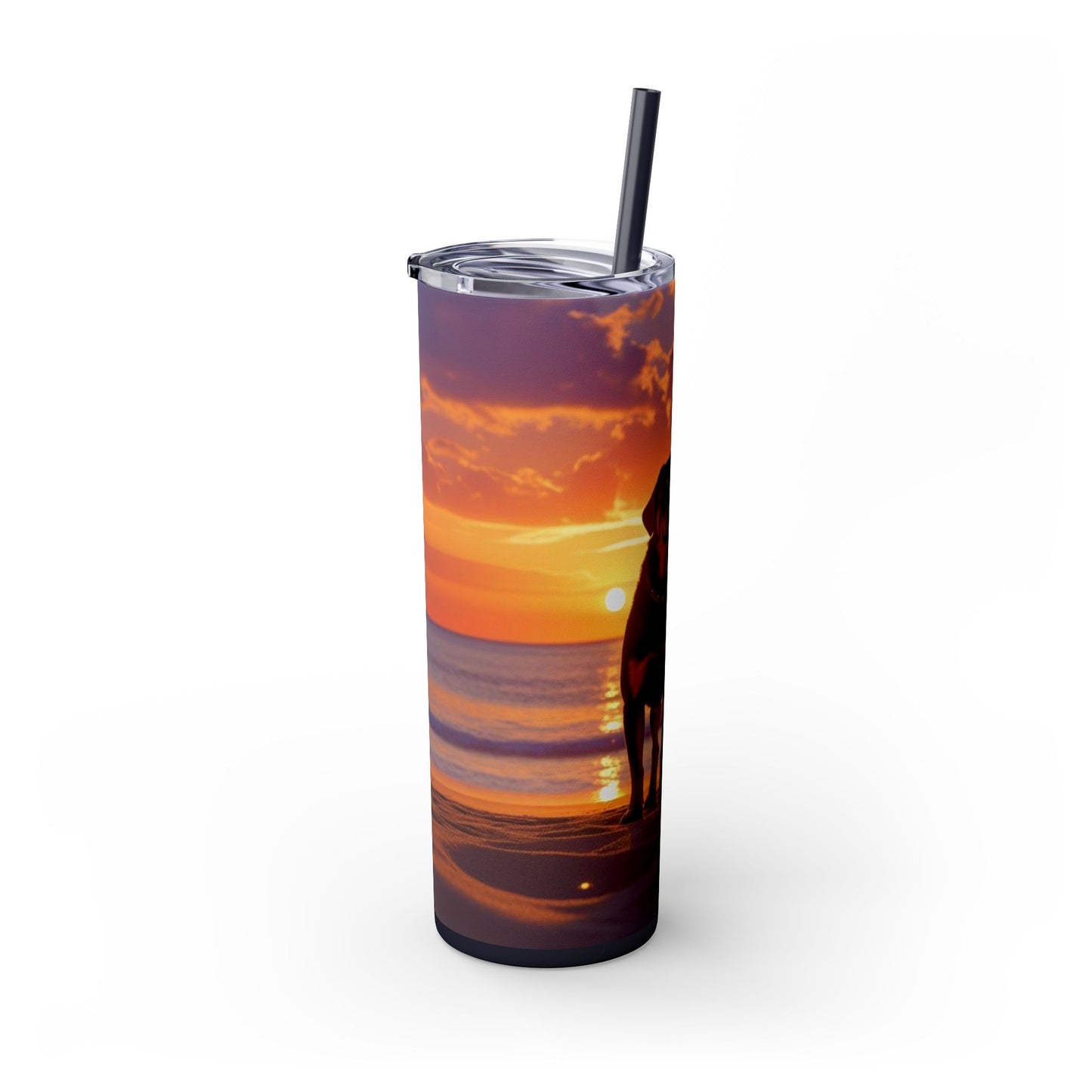 Rottweiler Love Skinny Tumbler with Straw, 20oz