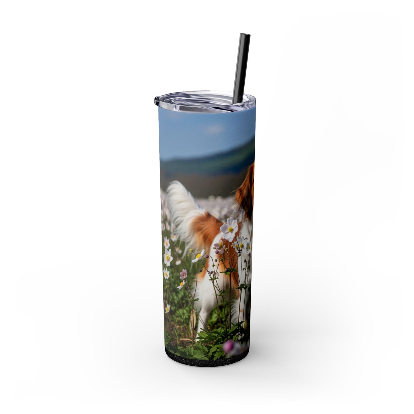 Nederlandse Kooikerhondje Skinny Tumbler with Straw, 20oz