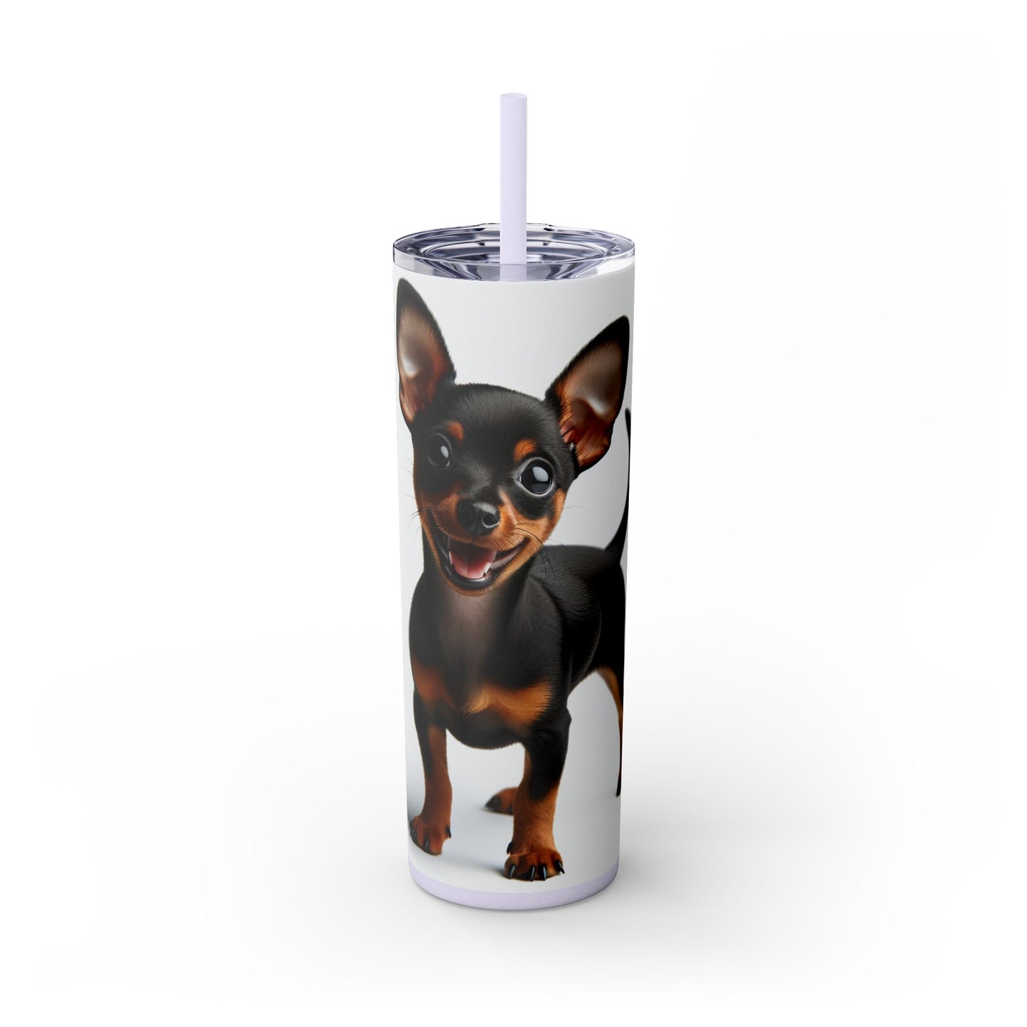 Miniature Pinscher Skinny Tumbler with Straw, 20oz
