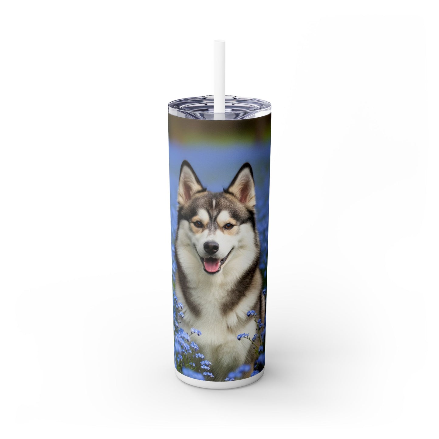 Alaskan Klee Kai Skinny Tumbler with Straw, 20oz