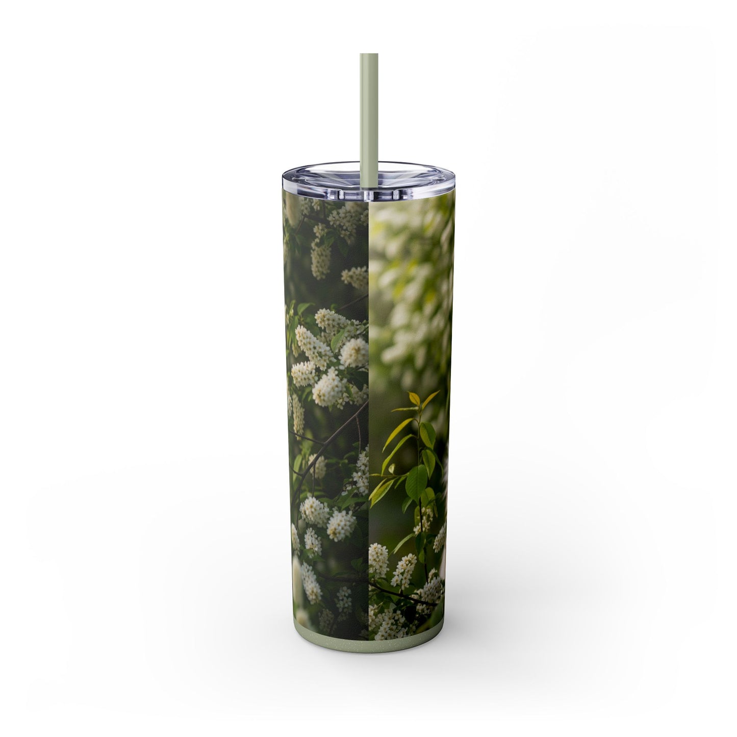 Finnish Spitz Skinny Tumbler with Straw, 20oz