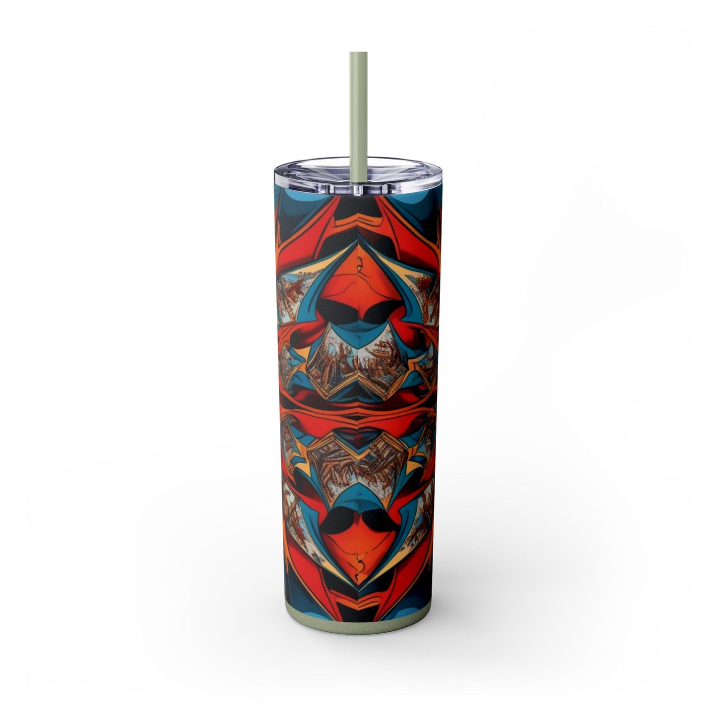 Optical Illusion Skinny Tumbler with Straw, 20oz