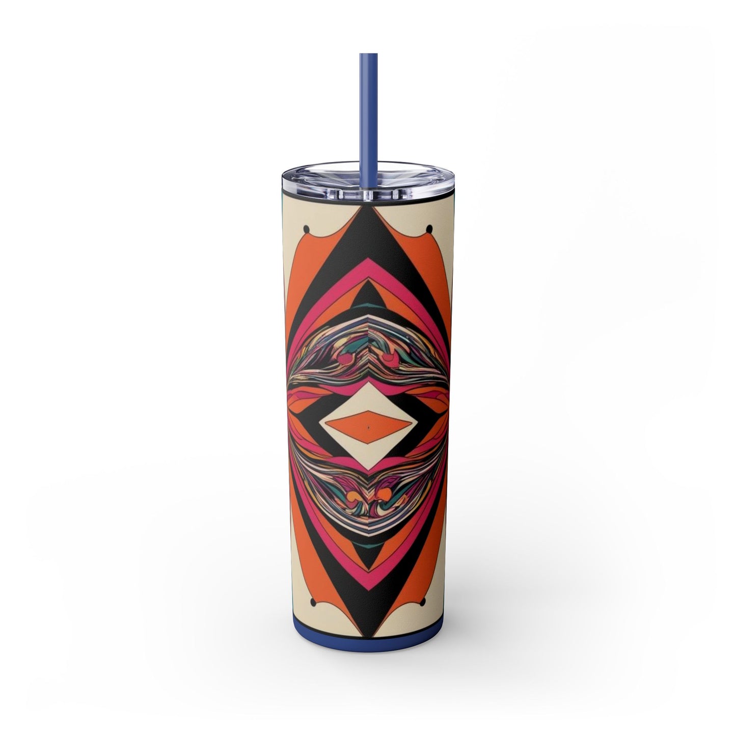 Optical Illusion Skinny Tumbler with Straw, 20oz