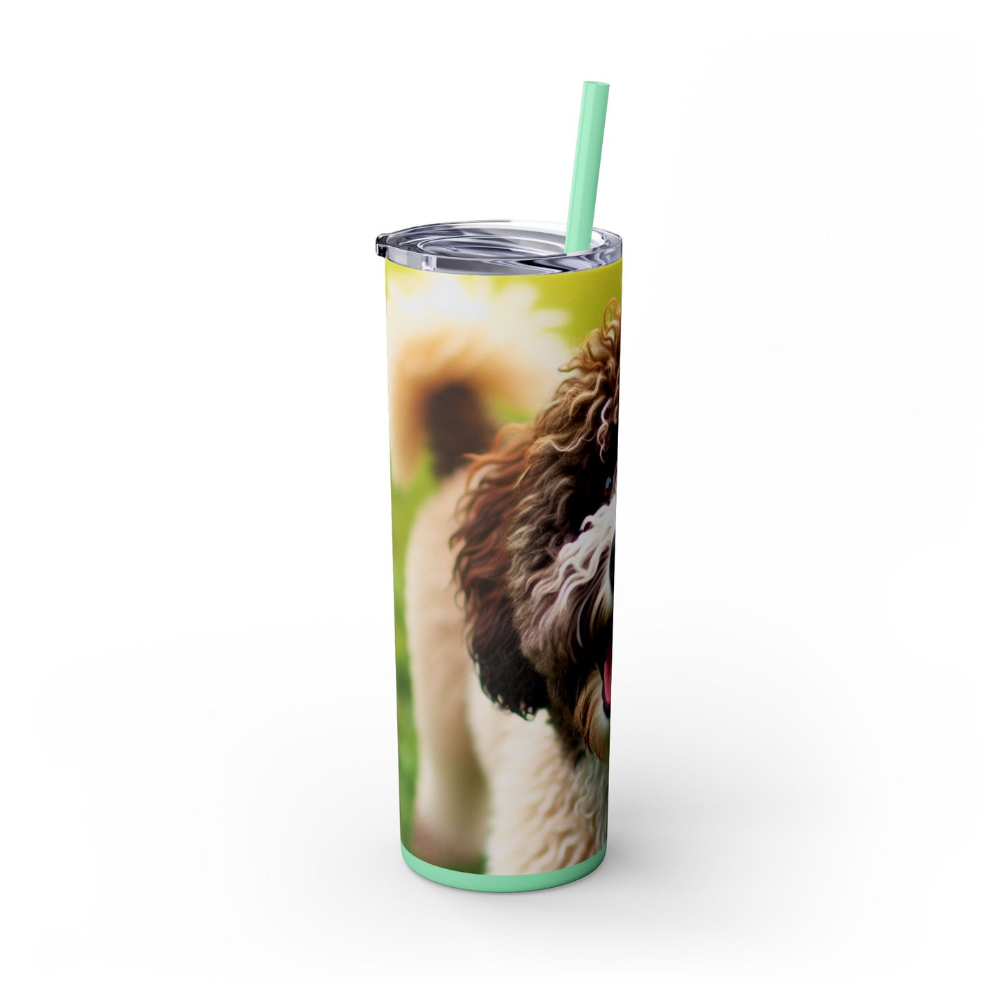 Spanish Water Dog Skinny Tumbler with Straw, 20oz