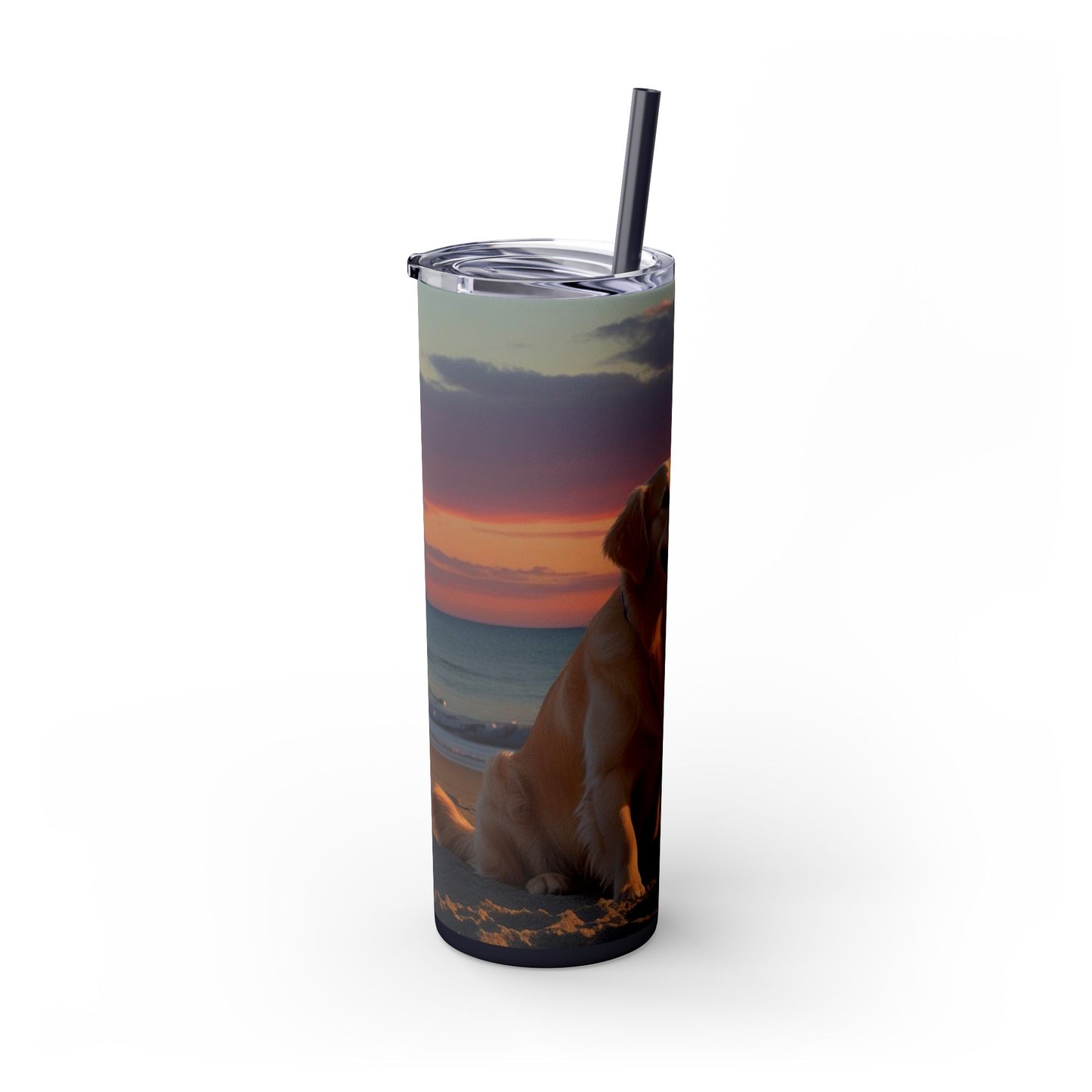 Golden Retriever Love Skinny Tumbler with Straw, 20oz