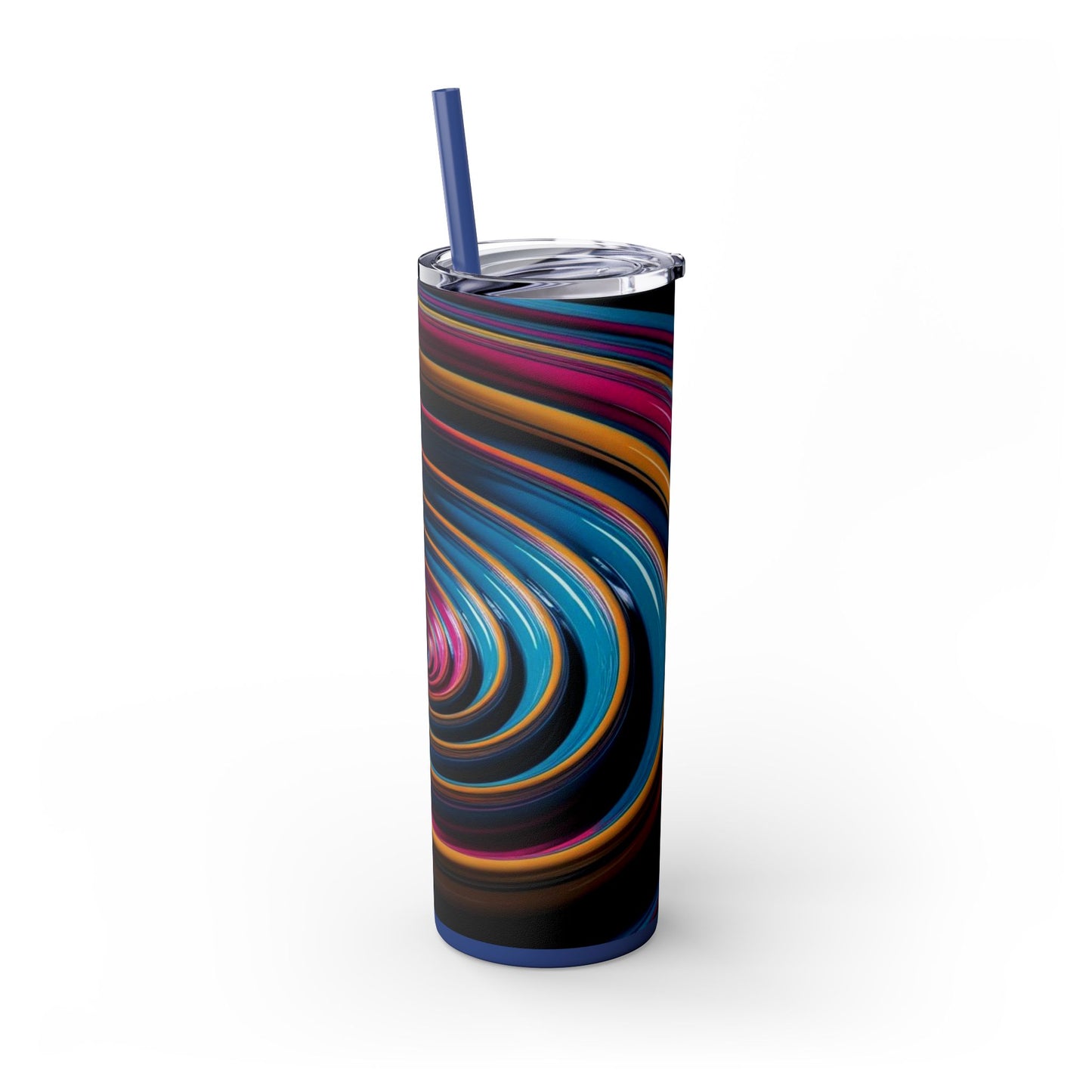 Optical Illusion Skinny Tumbler with Straw, 20oz
