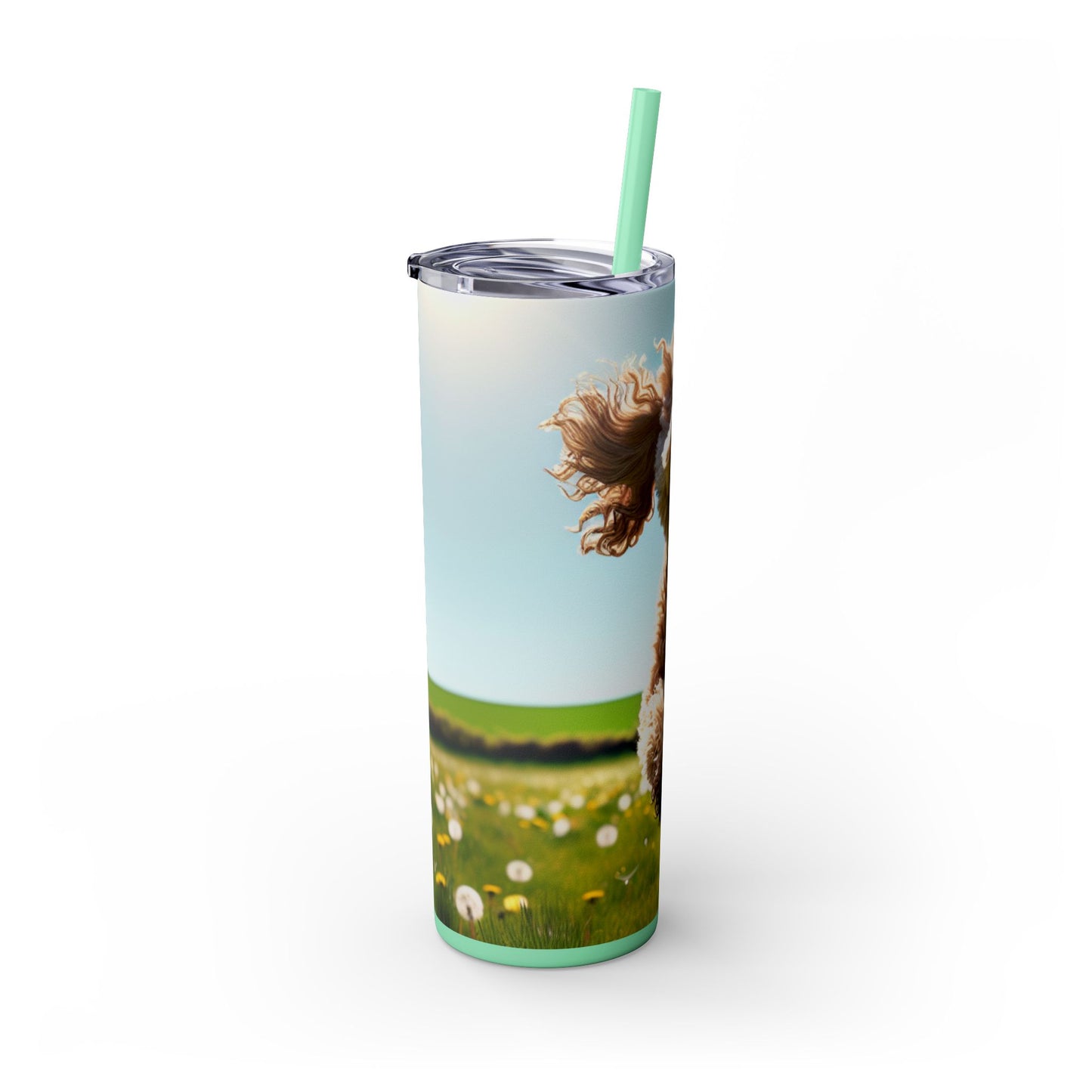 Spoodle Skinny Tumbler with Straw, 20oz