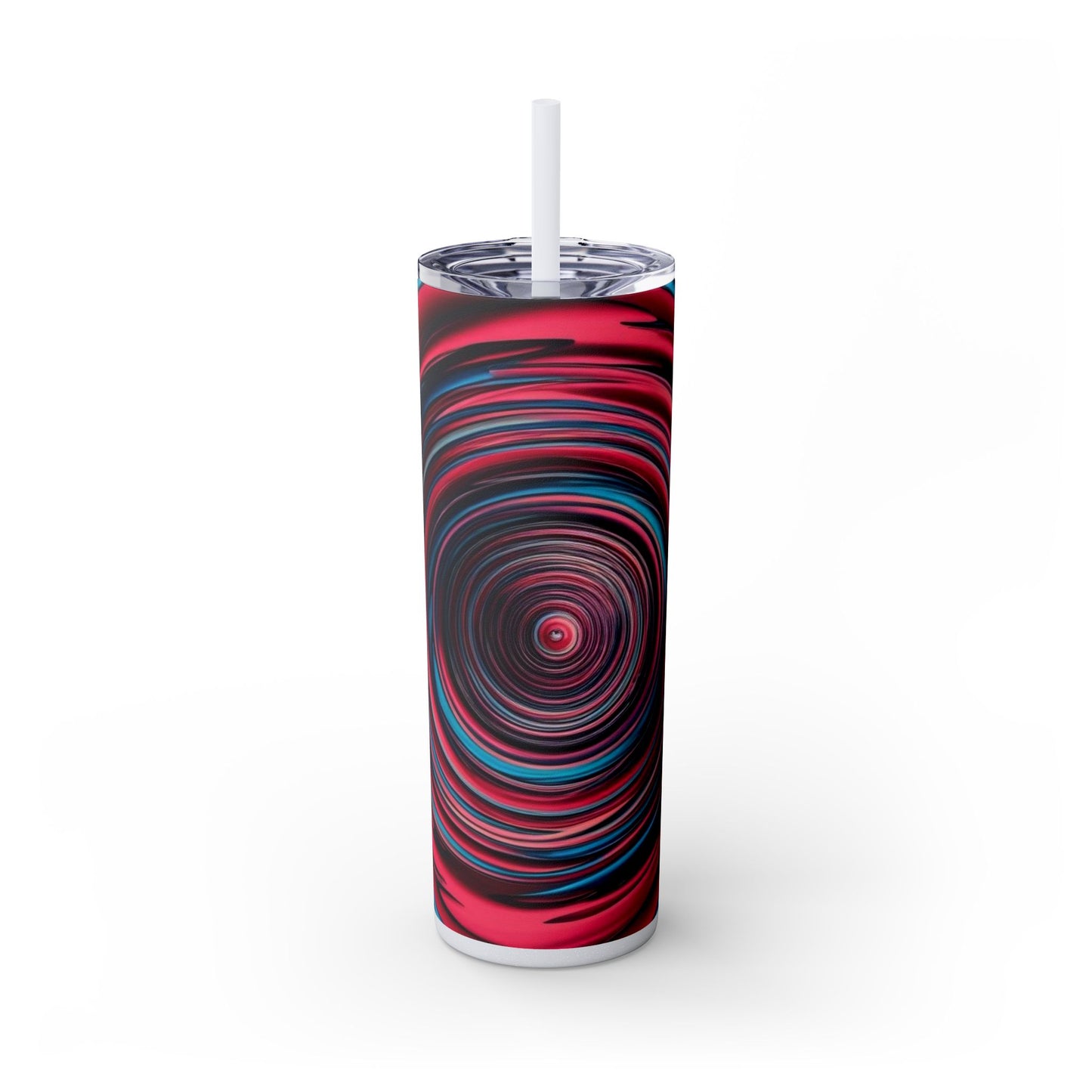 Optical Illusion Skinny Tumbler with Straw, 20oz
