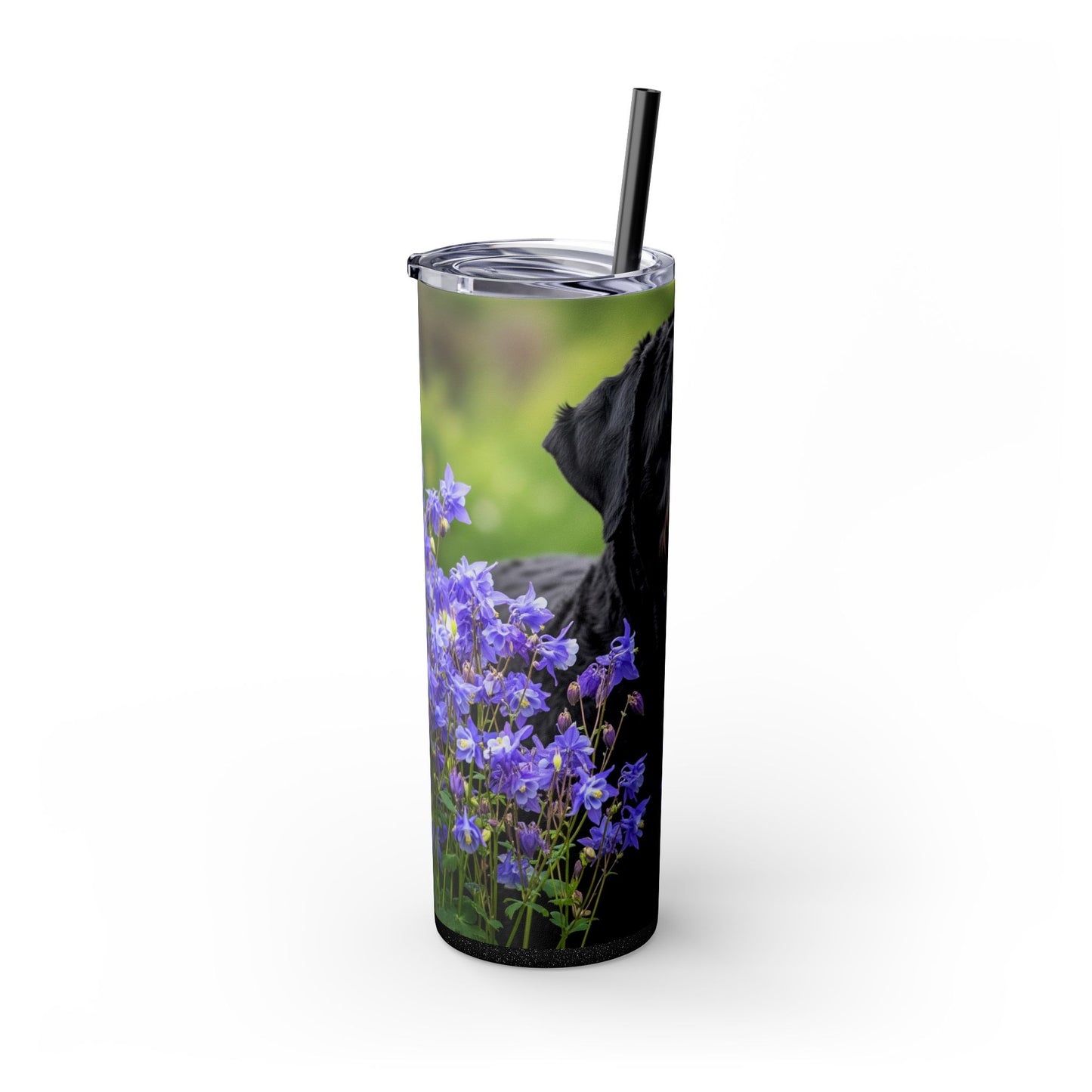 Black Russian Terrier Tumbler with Straw, 20oz