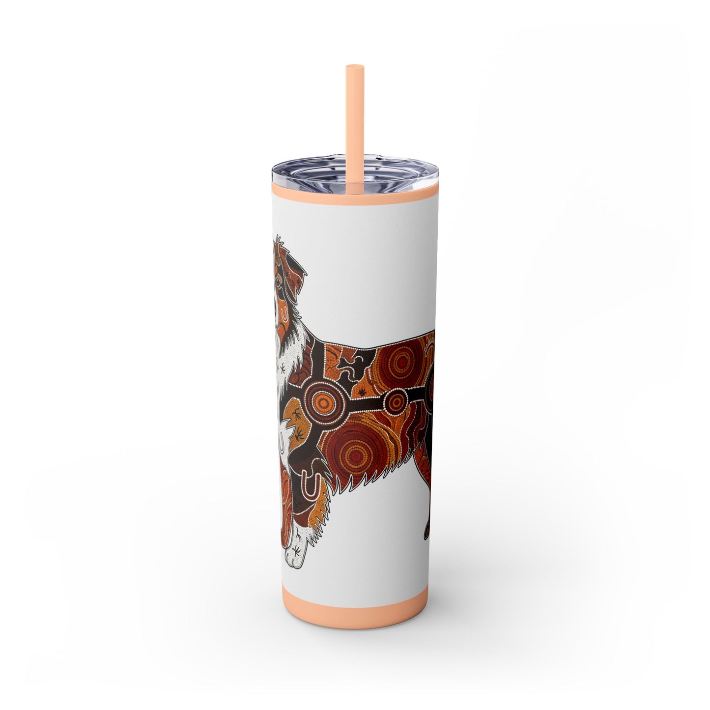 Australian Shepherd Skinny Tumbler with Straw, 20oz
