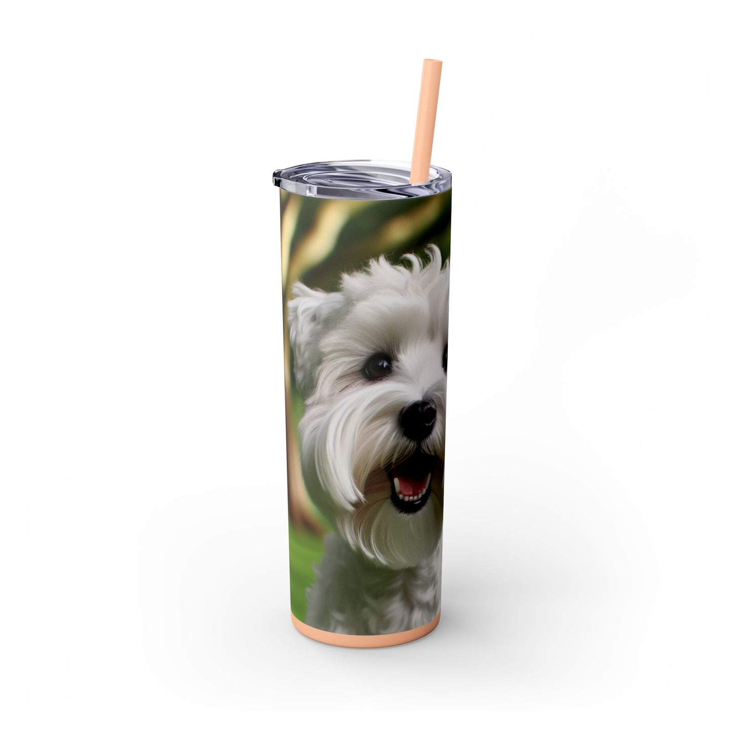 Sealyham Terrier Skinny Tumbler with Straw, 20oz