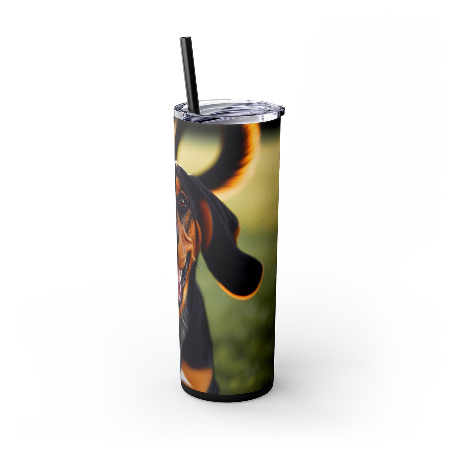 Black and Tan Coonhound Tumbler with Straw, 20oz