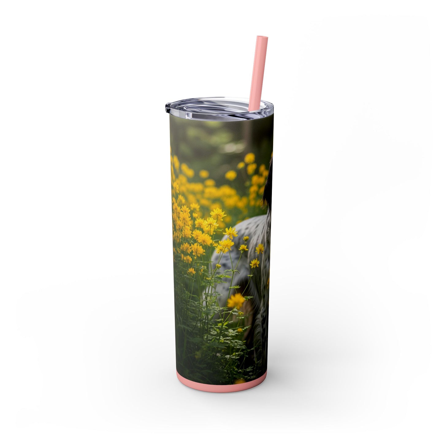 English Setter Skinny Tumbler with Straw, 20oz