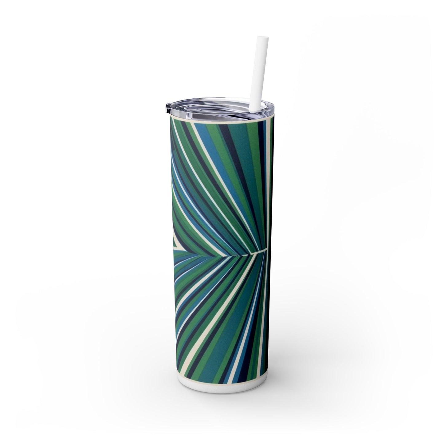 Optical Illusion Skinny Tumbler with Straw, 20oz