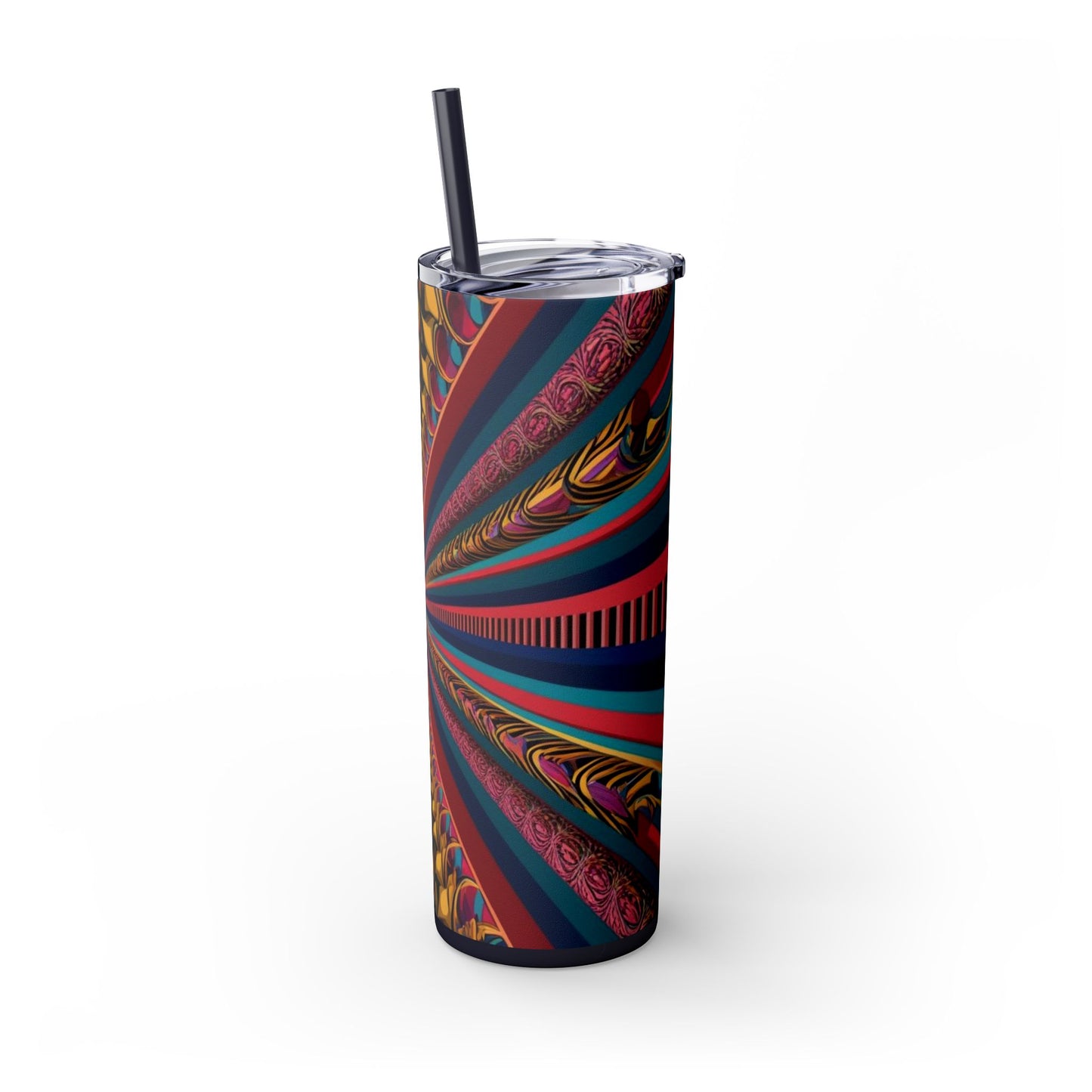 Optical Illusion Skinny Tumbler with Straw, 20oz