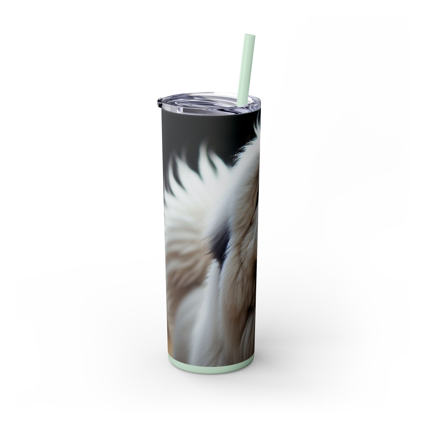 Tatra Shepherd Dog Skinny Tumbler with Straw, 20oz
