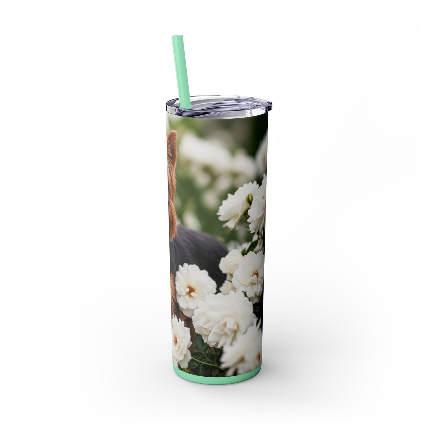 Yorkshire Terrier Skinny Tumbler with Straw, 20oz