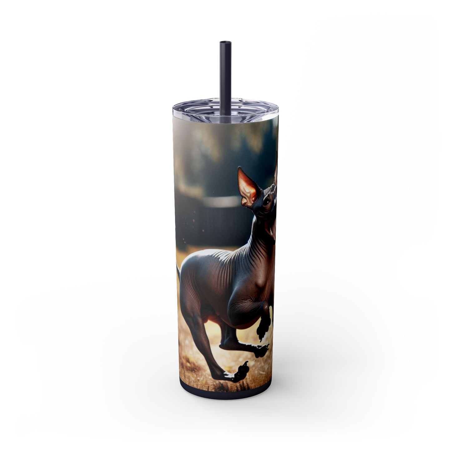 American Hairless Terrier Tumbler with Straw, 20oz