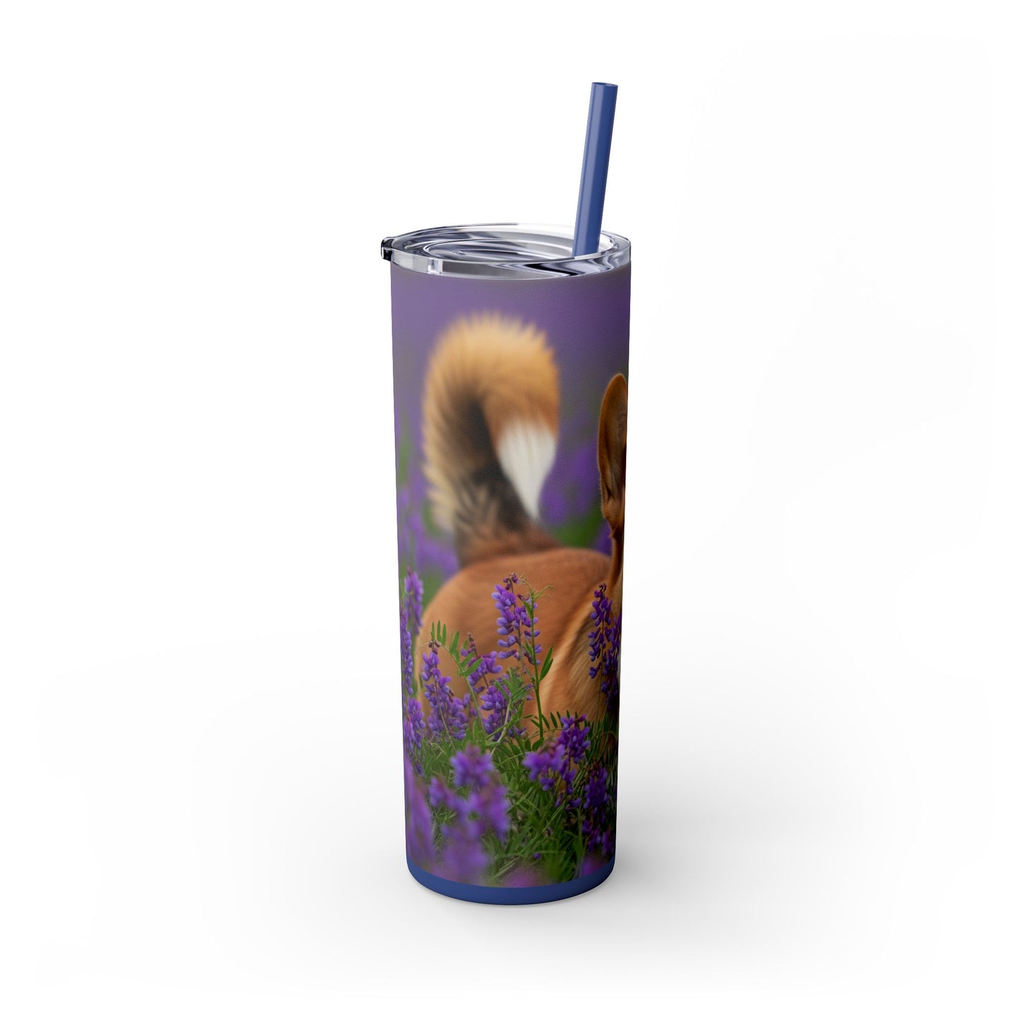 Cardigan Welsh Corgi Skinny Tumbler with Straw, 20oz