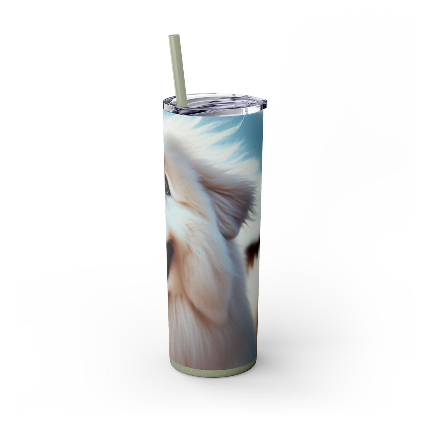 Pyrenean Mountain Dog Skinny Tumbler with Straw, 20oz