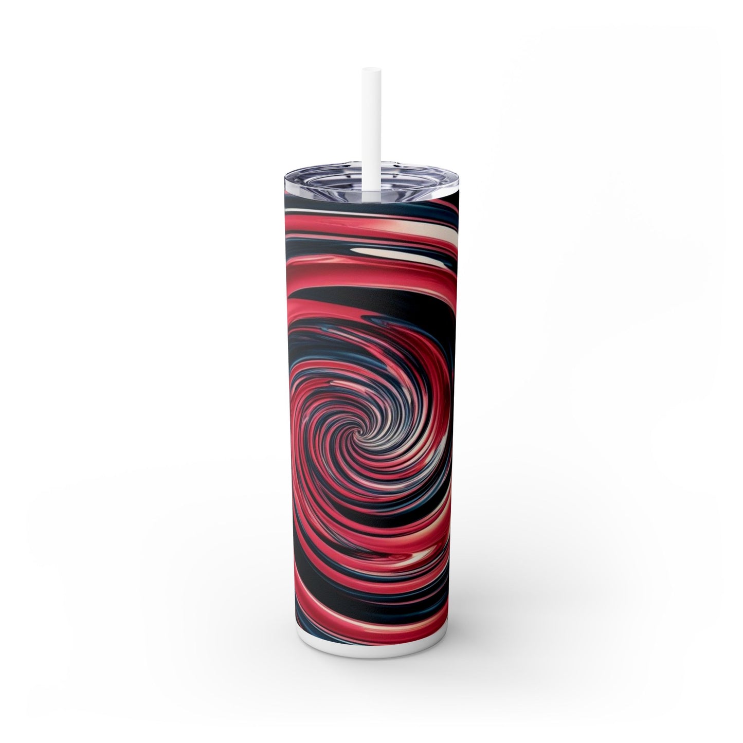 Optical Illusion Skinny Tumbler with Straw, 20oz