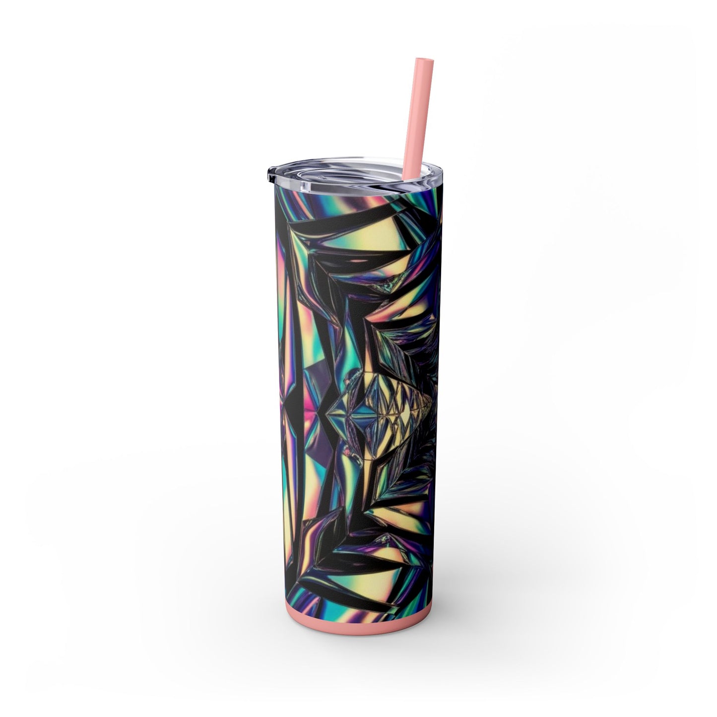Optical Illusion Skinny Tumbler with Straw, 20oz