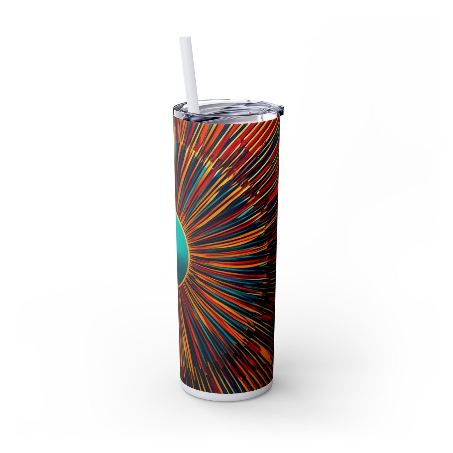 Optical Illusion Skinny Tumbler with Straw, 20oz