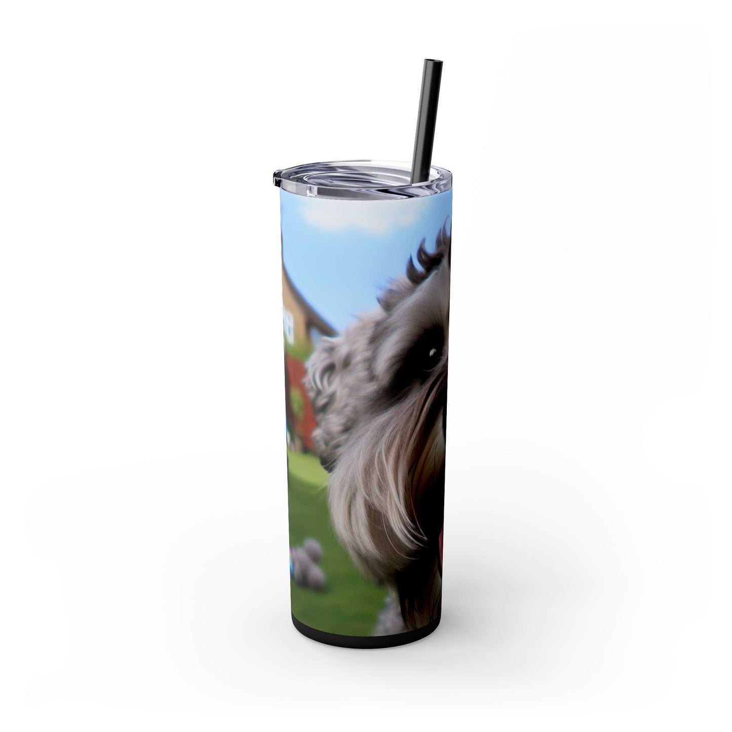 Schnoodle Skinny Tumbler with Straw, 20oz