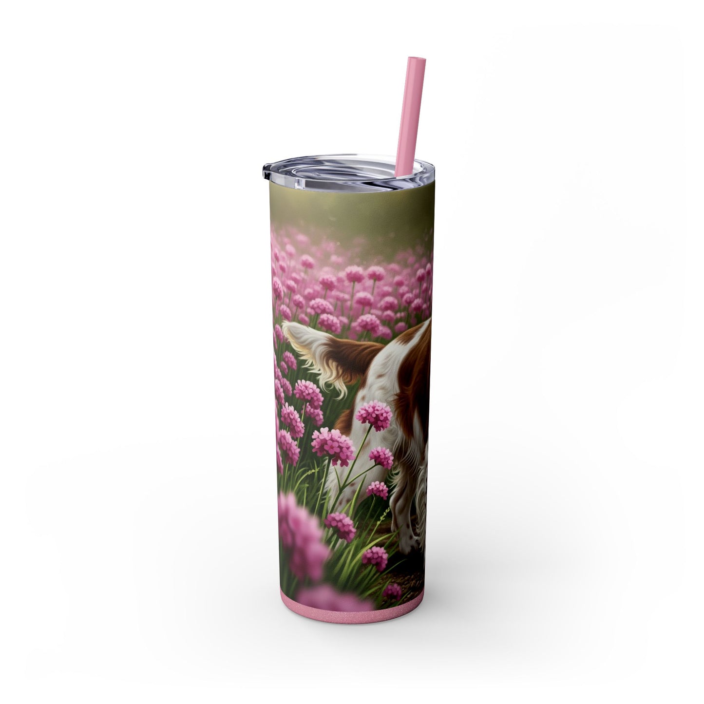 English Springer Spaniel Skinny Tumbler with Straw, 20oz