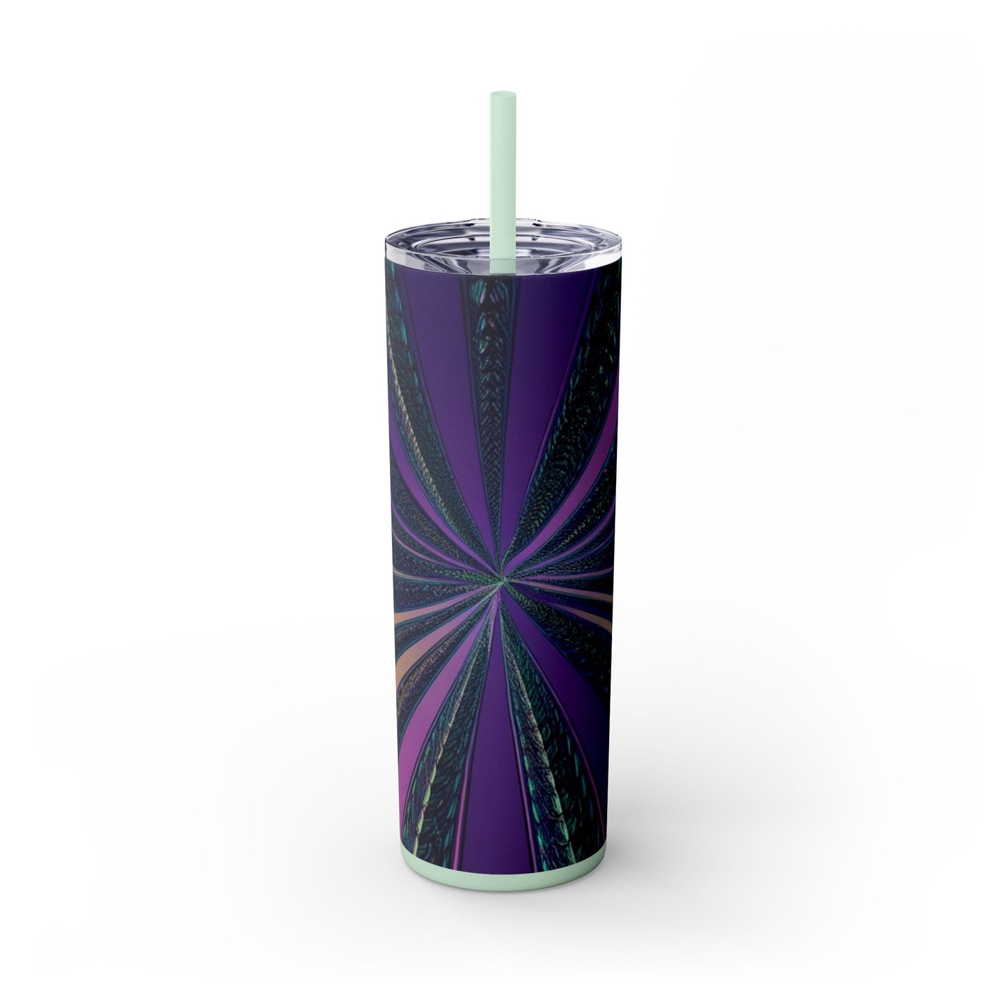 Optical Illusion Skinny Tumbler with Straw, 20oz