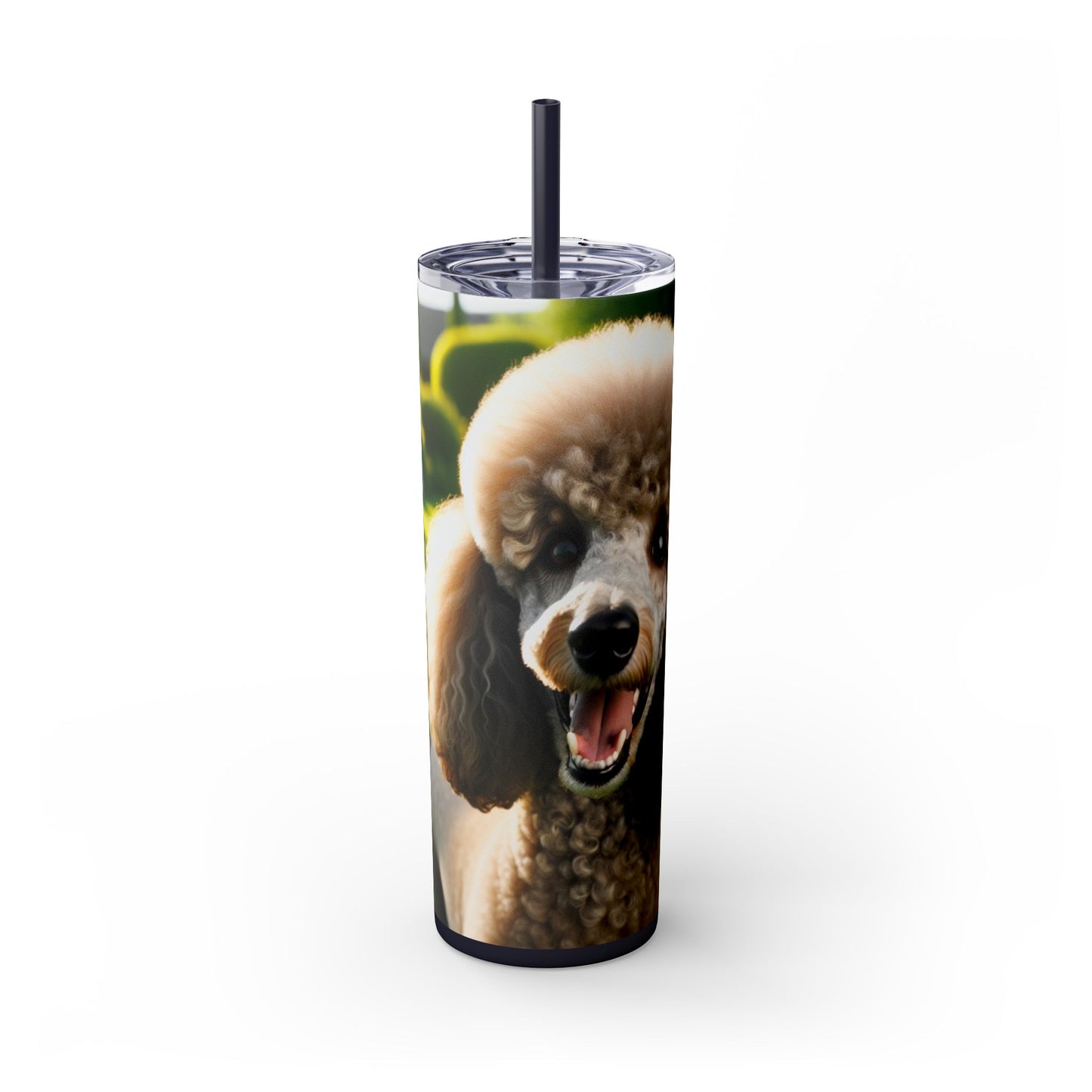 Standard Poodle Skinny Tumbler with Straw, 20oz