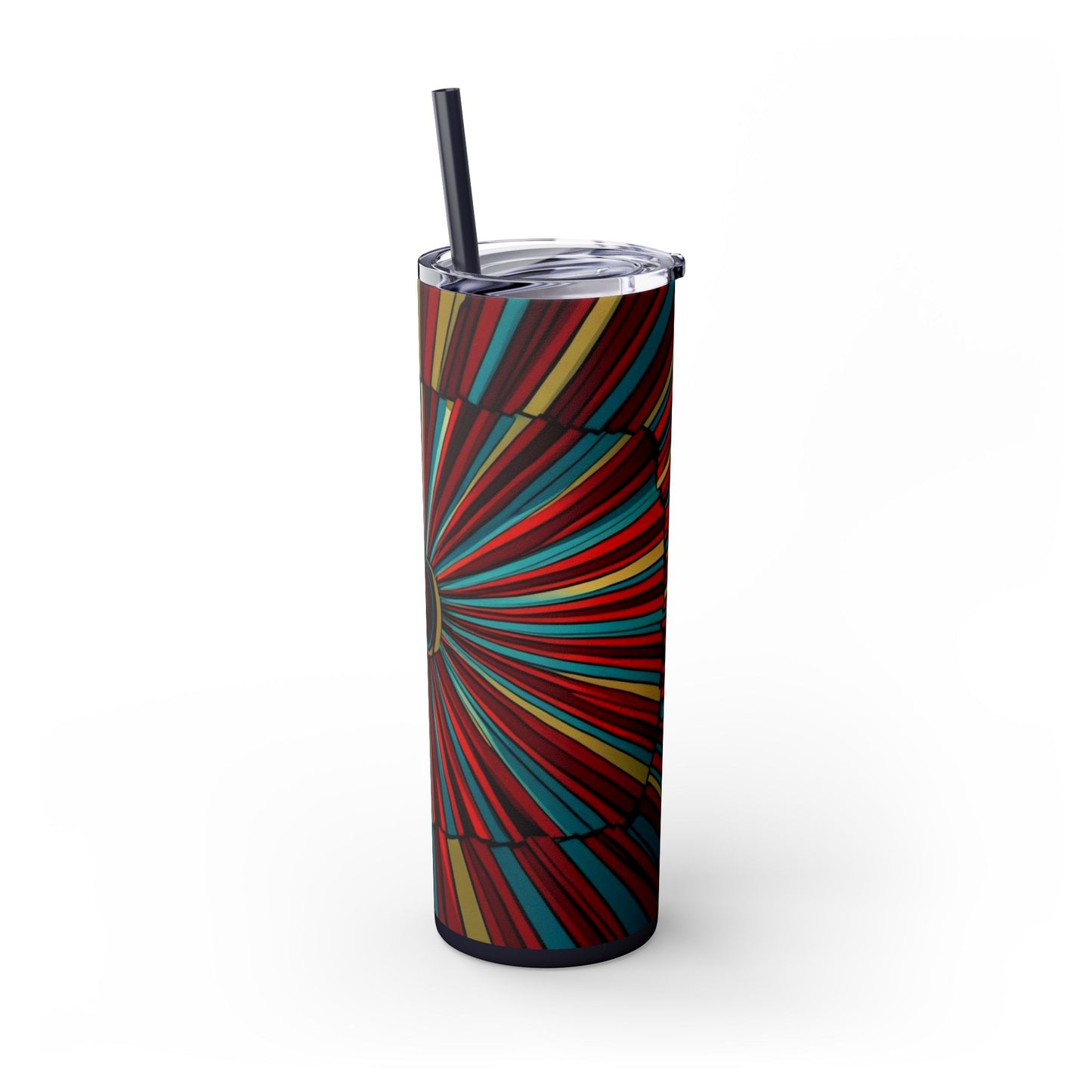 Optical Illusion Skinny Tumbler with Straw, 20oz