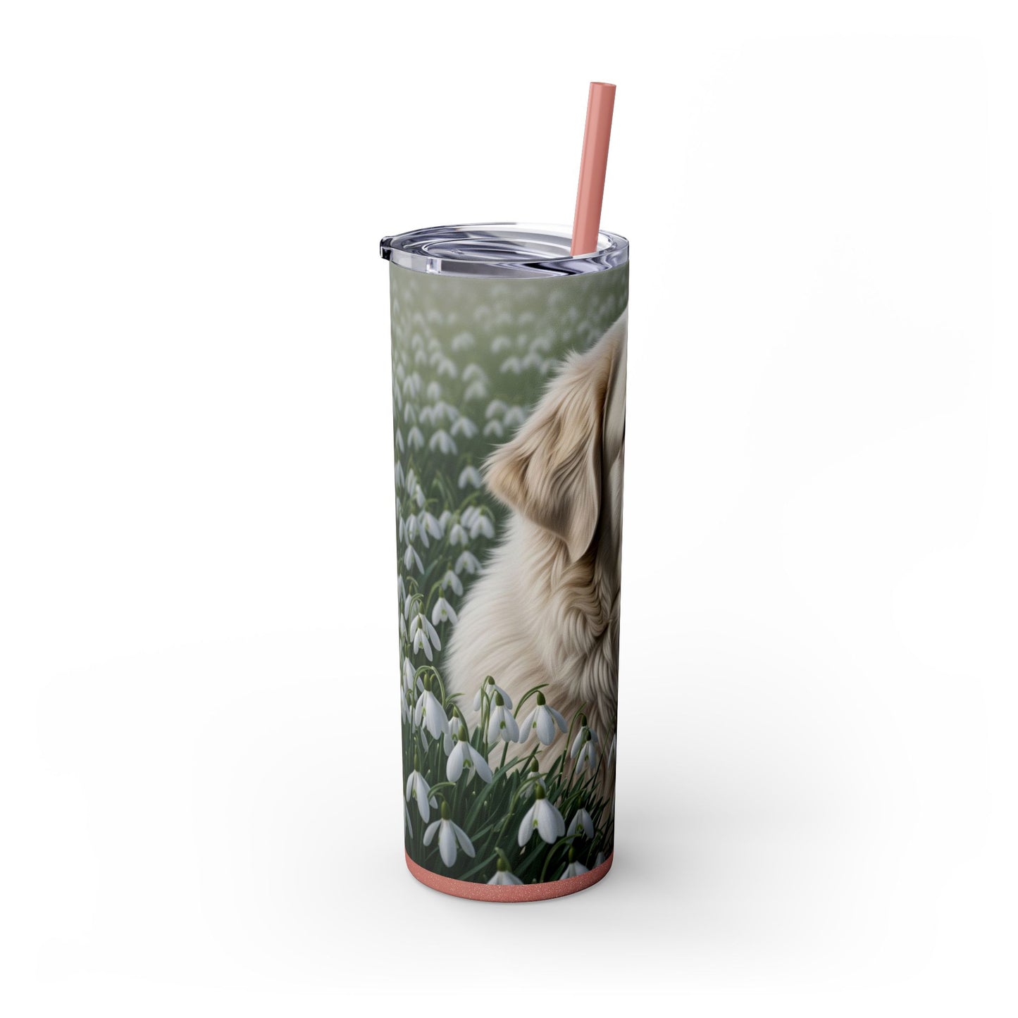 Pyrenean Mastiff Skinny Tumbler with Straw, 20oz